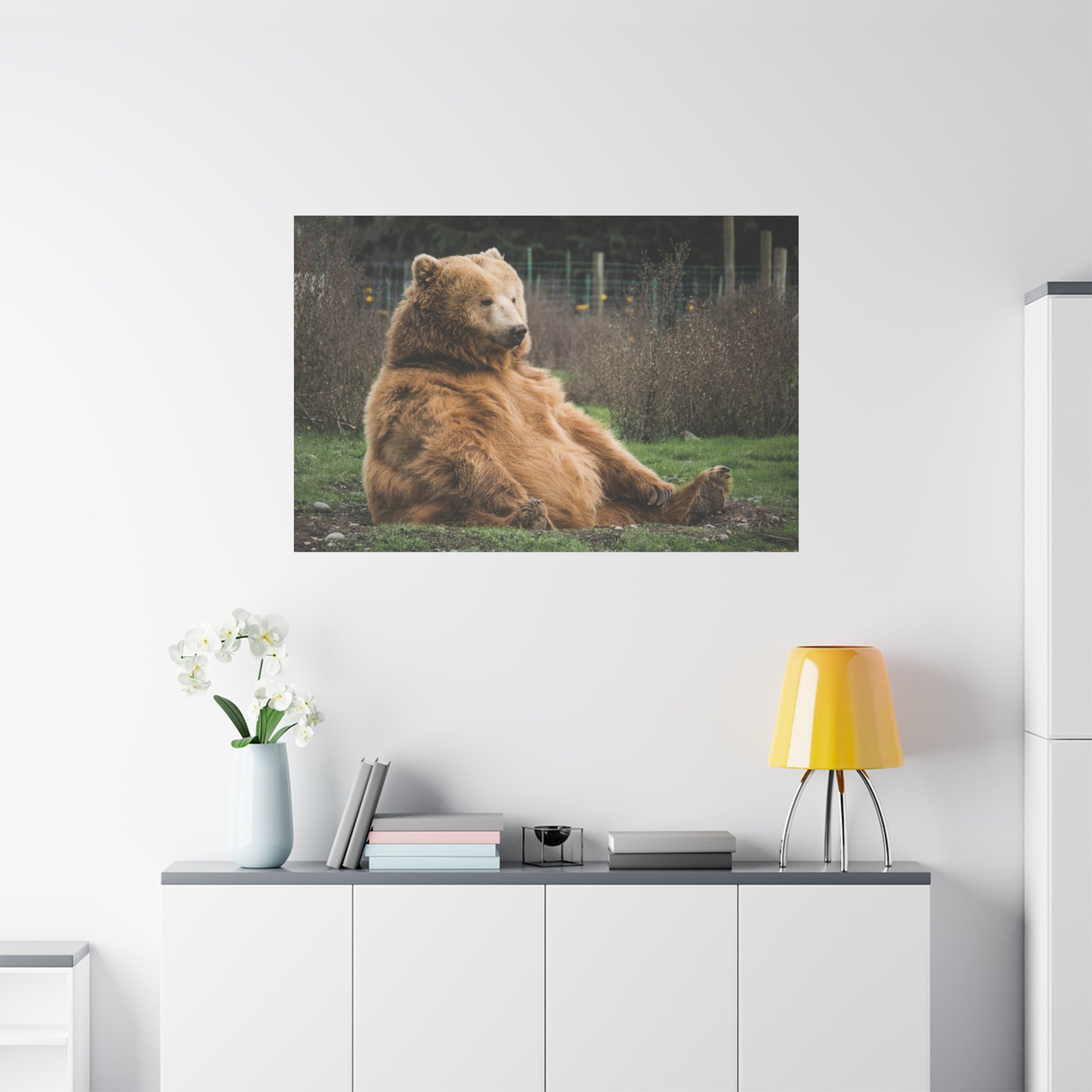 canvas-print-sitting-bear-nature-animal-art-wall-decor-wildlife-artwork-forest-cabin-decor-woodland-nursery-wall-art-outdoor-