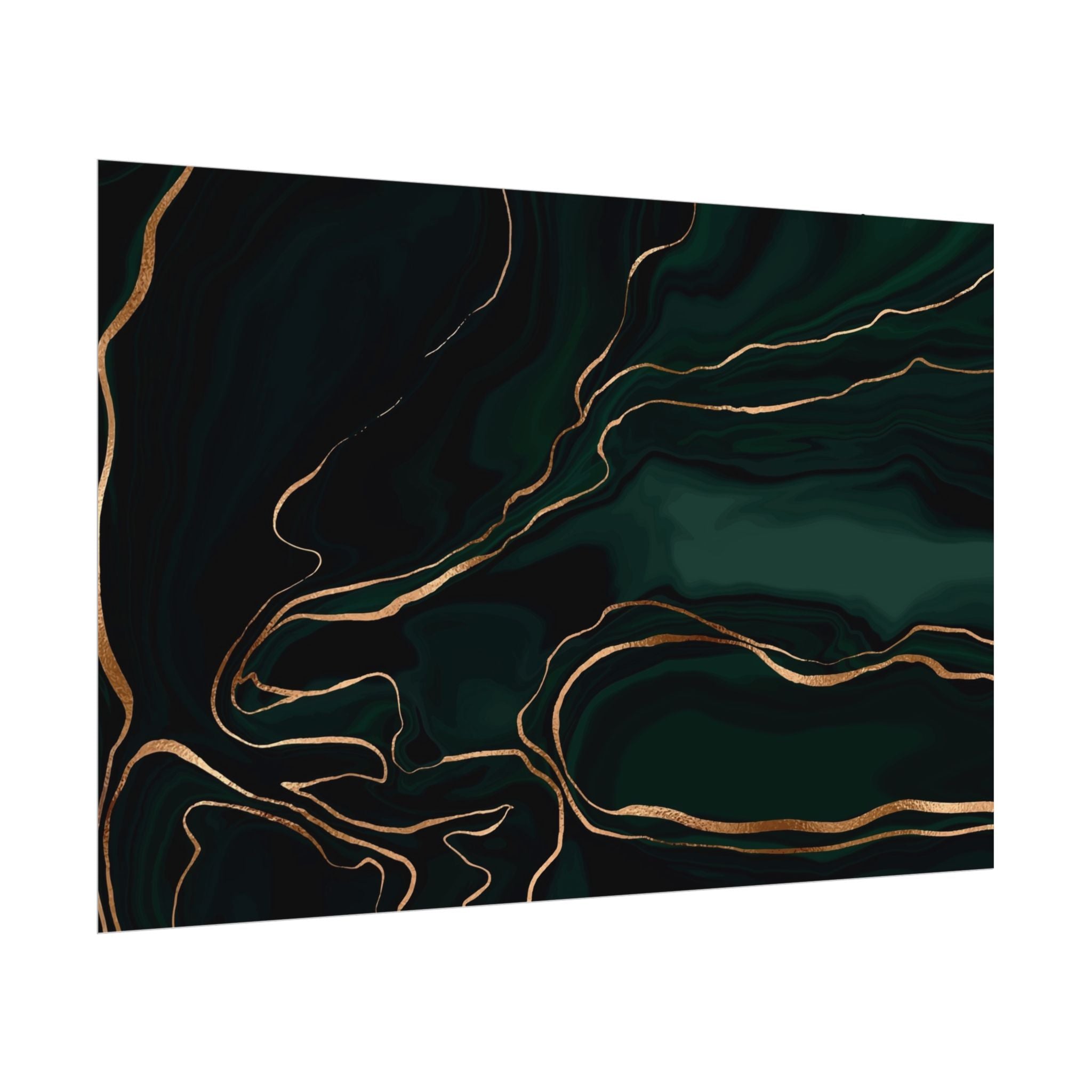 Abstract Green Gold Poster Print - Wall Art, Home Decor, Office Decor, Green Canvas Bedroom, Modern Art, Green Print