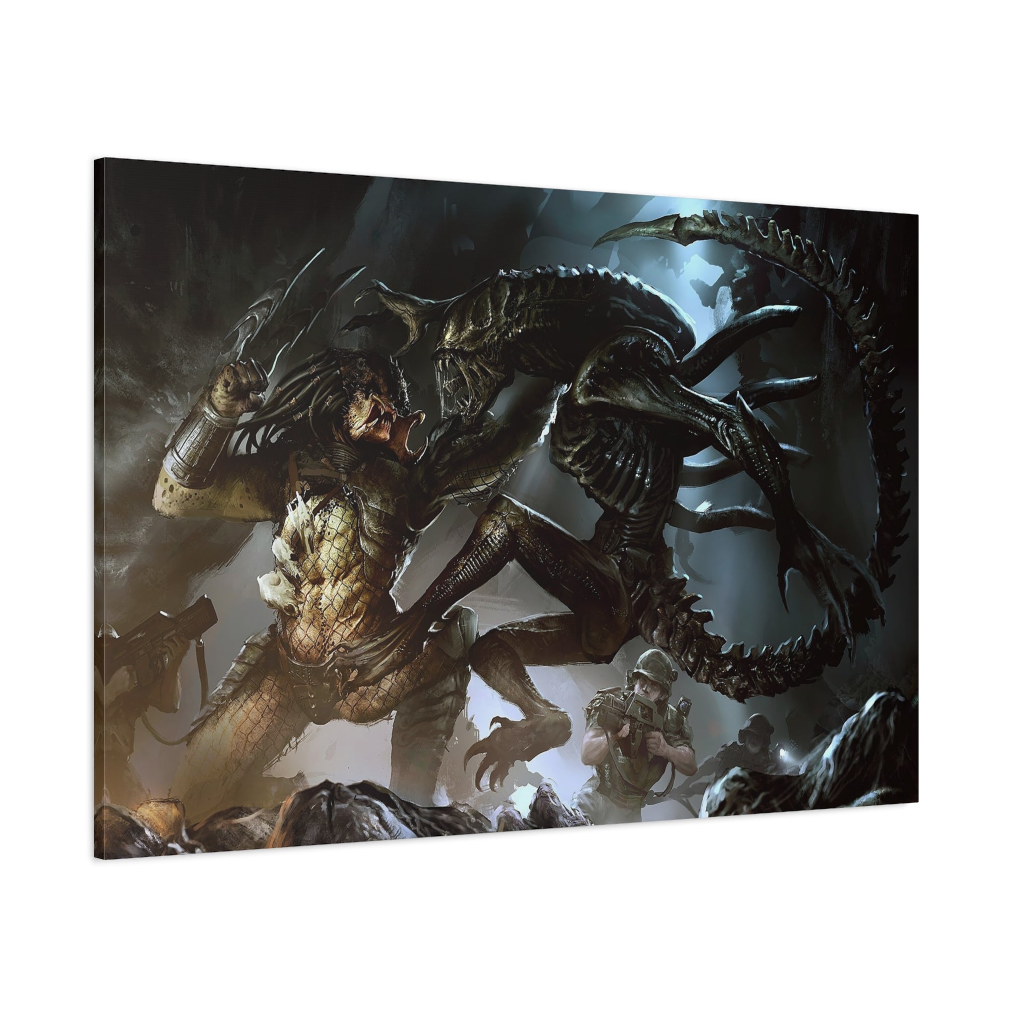 canvas-art-predator-alien-art-xenomorph-matte-canvas-print-stretched-wall-art-1-25-poster-sci-fi-home-decor-1