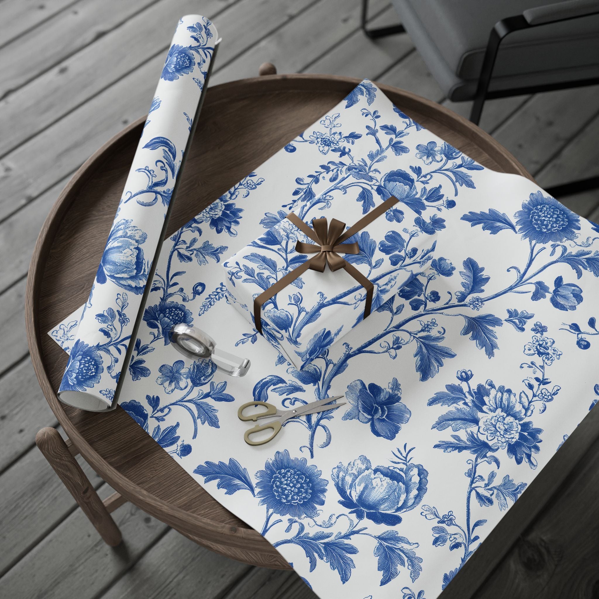 wrapping-papers-blue-french-toile-floral-elegant-gift-wrap-holiday-gift-wrap-birthday-wrapping-paper-wedding-gift-wrap-christ