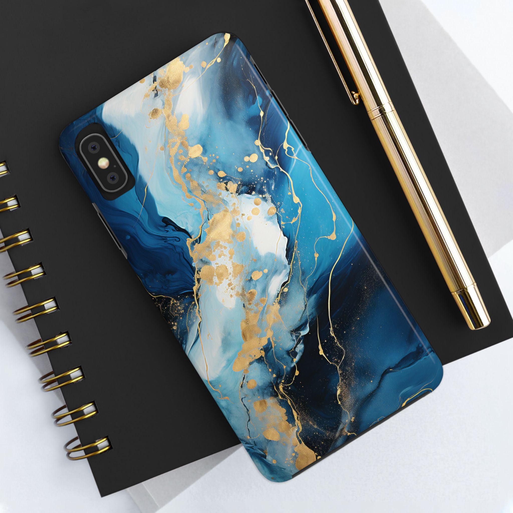 blue-gold-marble-iphone-tough-case-elegant-minimalist-protective-cover-stylish-phone-shell-hard-shell-iphone-case-trendy-acce