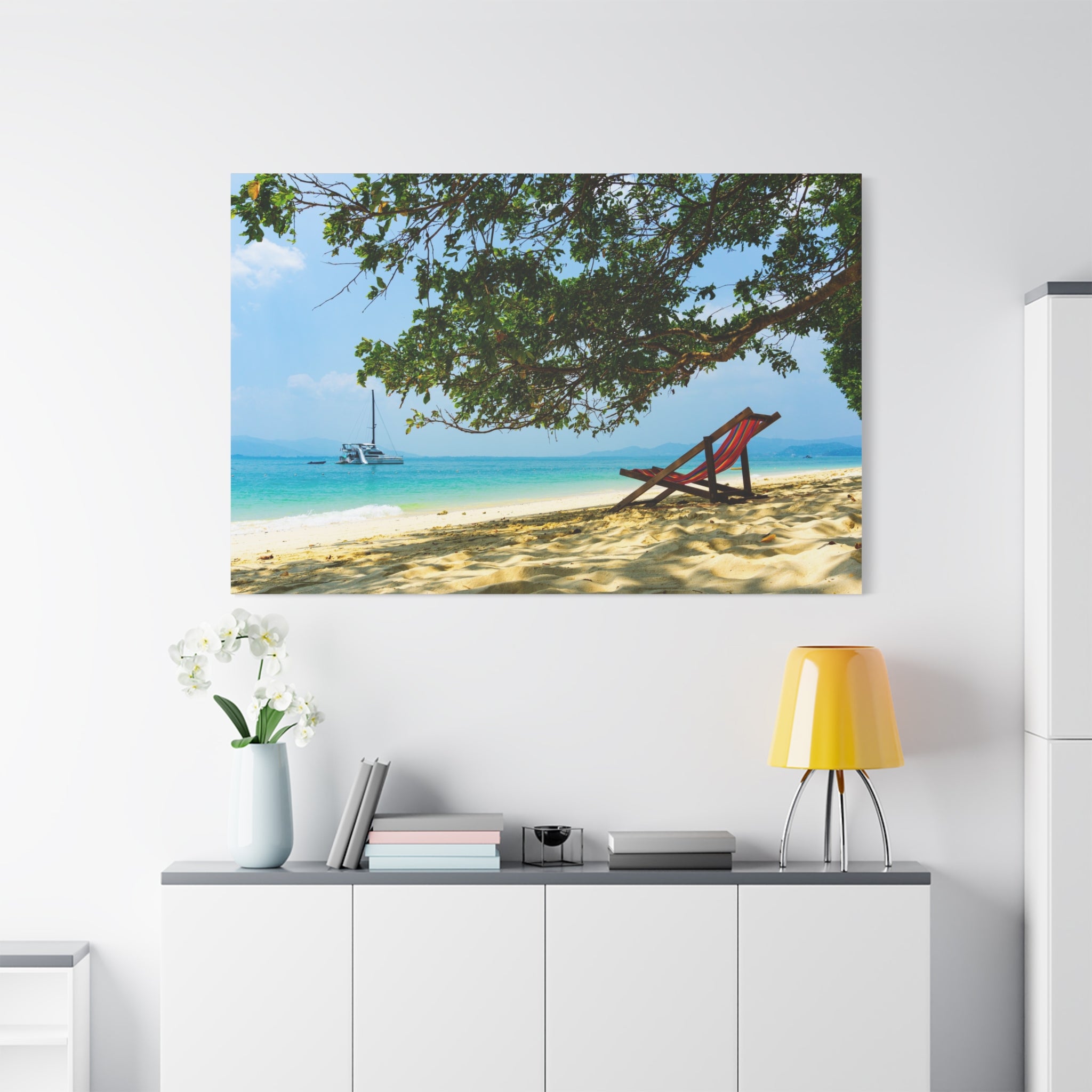 canvas-print-beach-scene-wall-art-coastal-decor-ocean-view-stretched-matte-canvas-print-home-decoration-beach-chairs-tropical