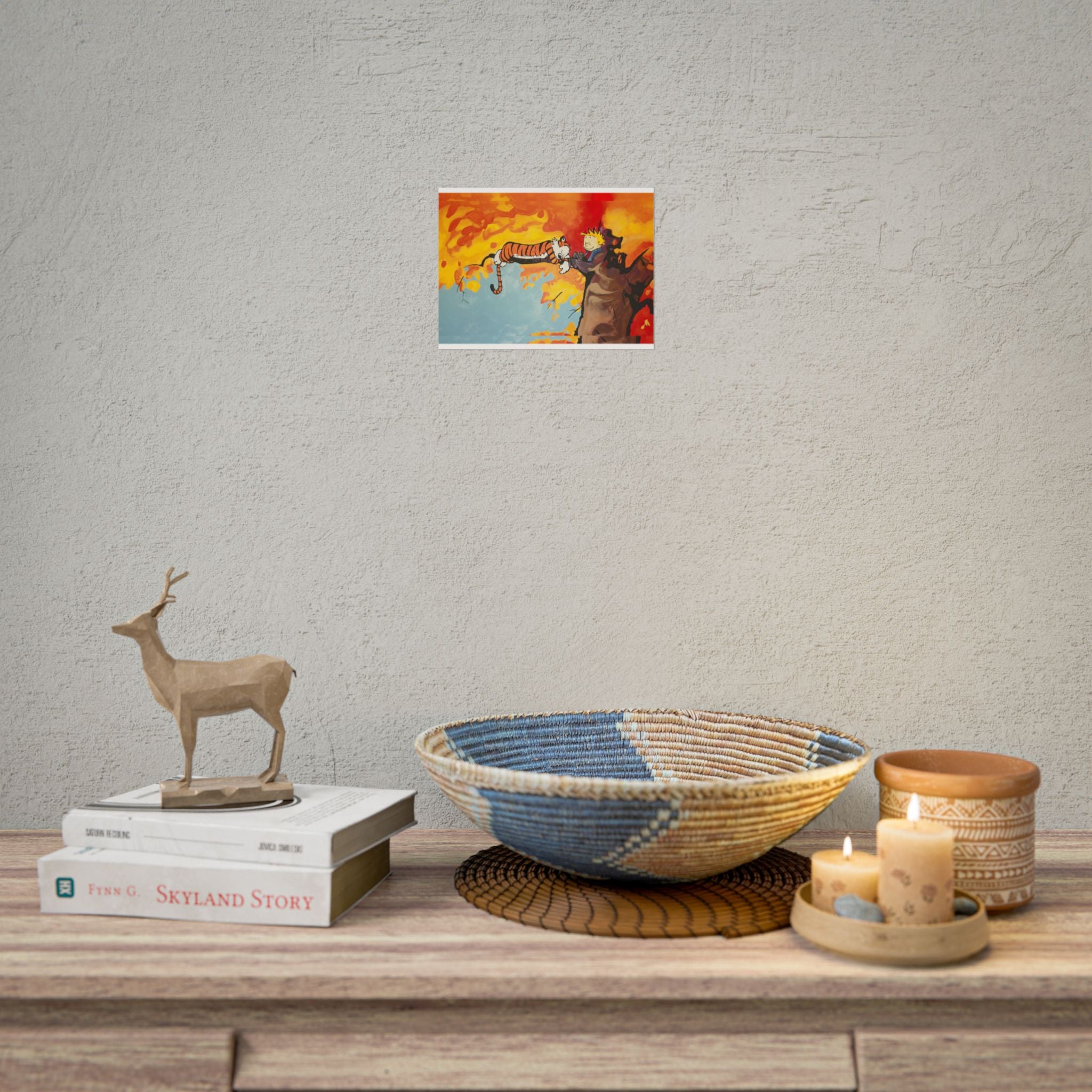 Calvin and Hobbes Art Poster - Nostalgic Cartoon Wall Decor - Unique Birthday Gift for Fans - Timeless Comic Book Design