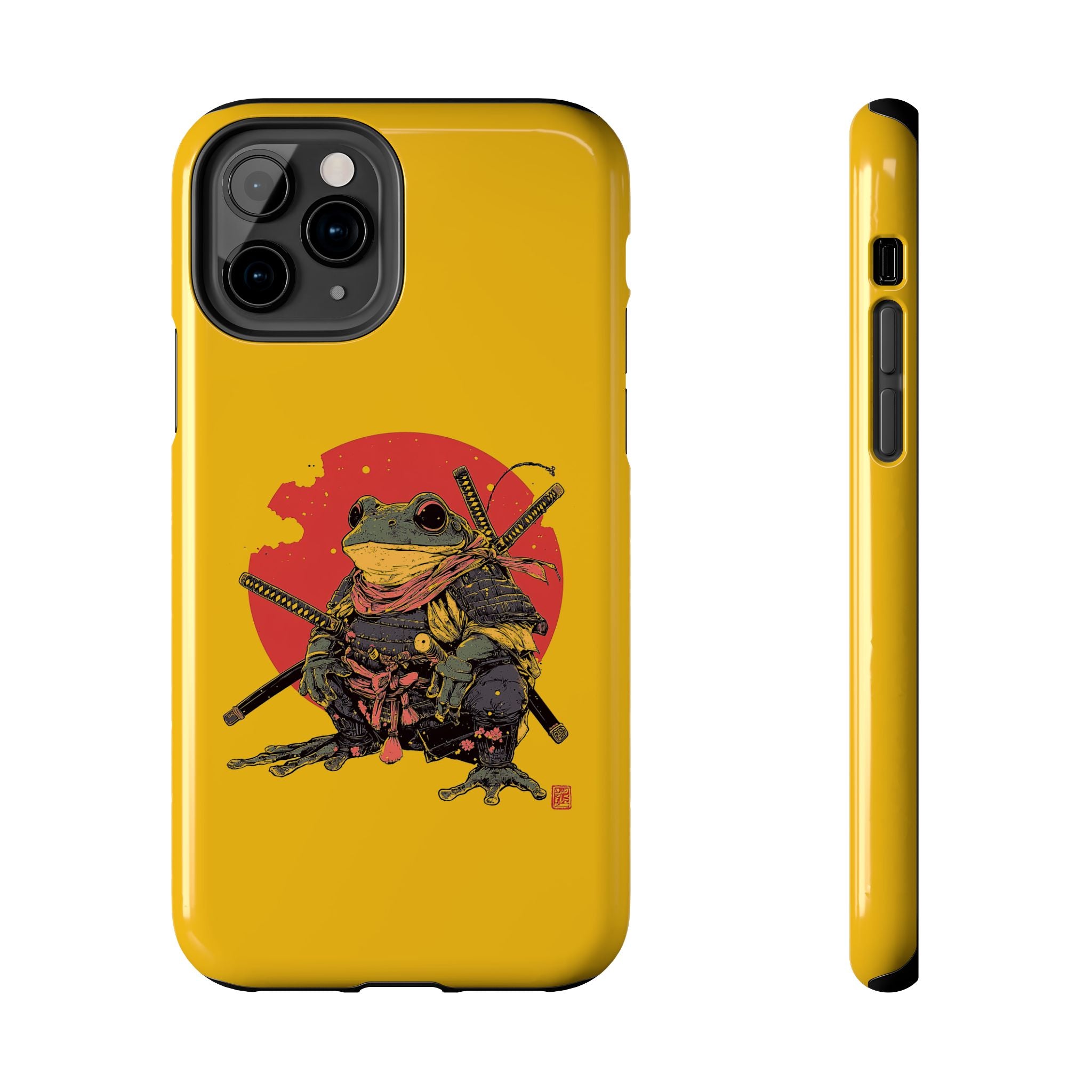 retro-vintage-ninja-frog-iphone-tough-case-red-sun-japanese-samurai-frog-design-ninja-warrior-yellow-iphone-hard-cover