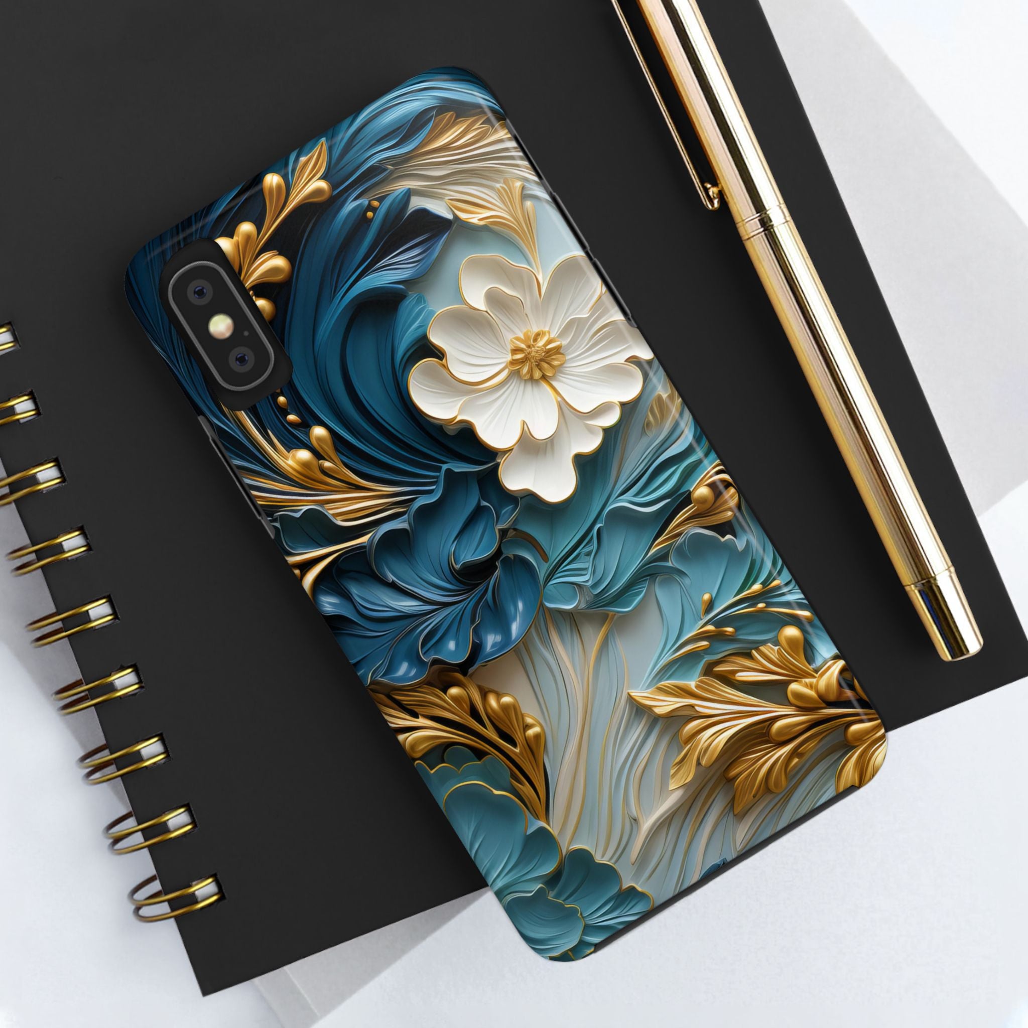 textured-art-nouveau-floral-tough-phone-case-cottagecore-iphone-case-unique-floral-phone-cover-vintage-style-iphone-case-prot