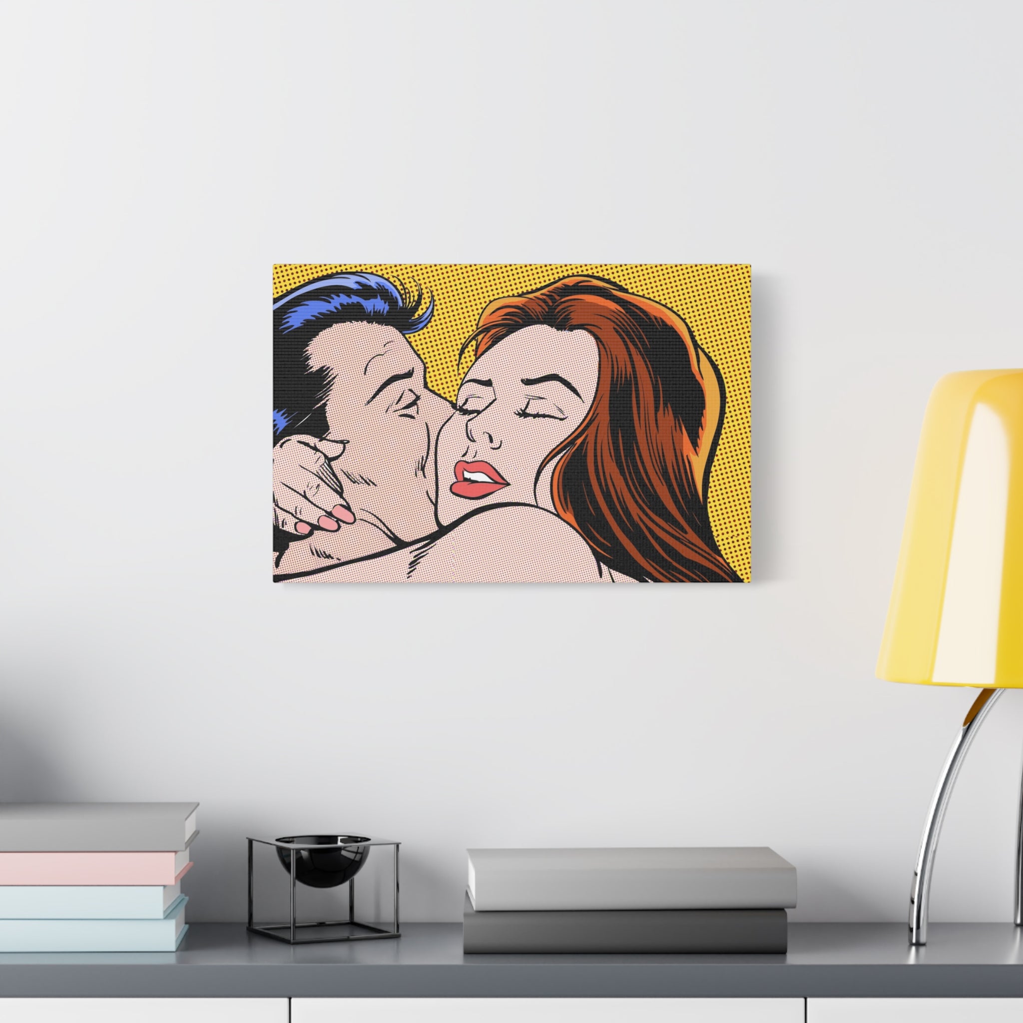 pop-art-canvas-print-retro-wall-art-stretched-matte-canvas-kiss-love-home-decor-wall-decor-poster-decorative-art-gift