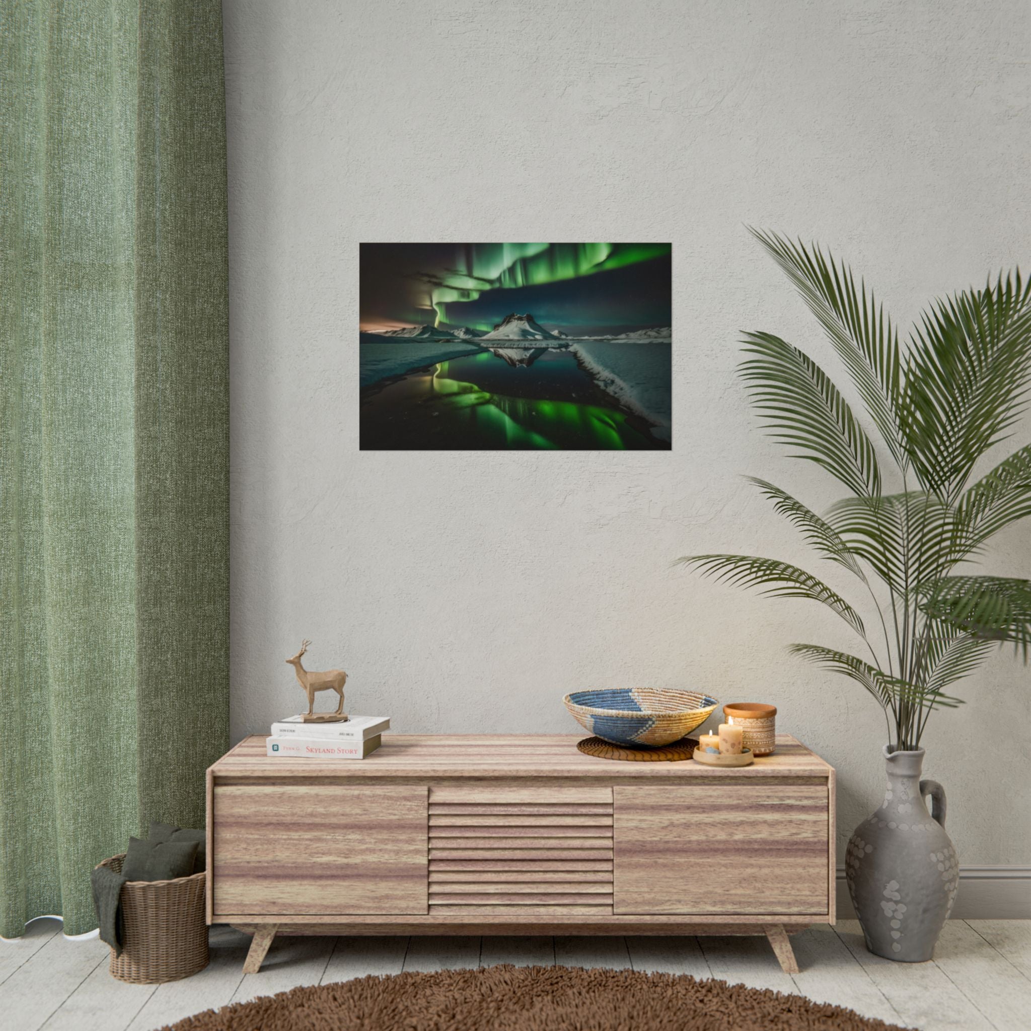 Aurora Borealis Poster Wall Art Print, Scenery Northern Lights,  Home Decor, Starry Night Photography, Housewarming Gifts