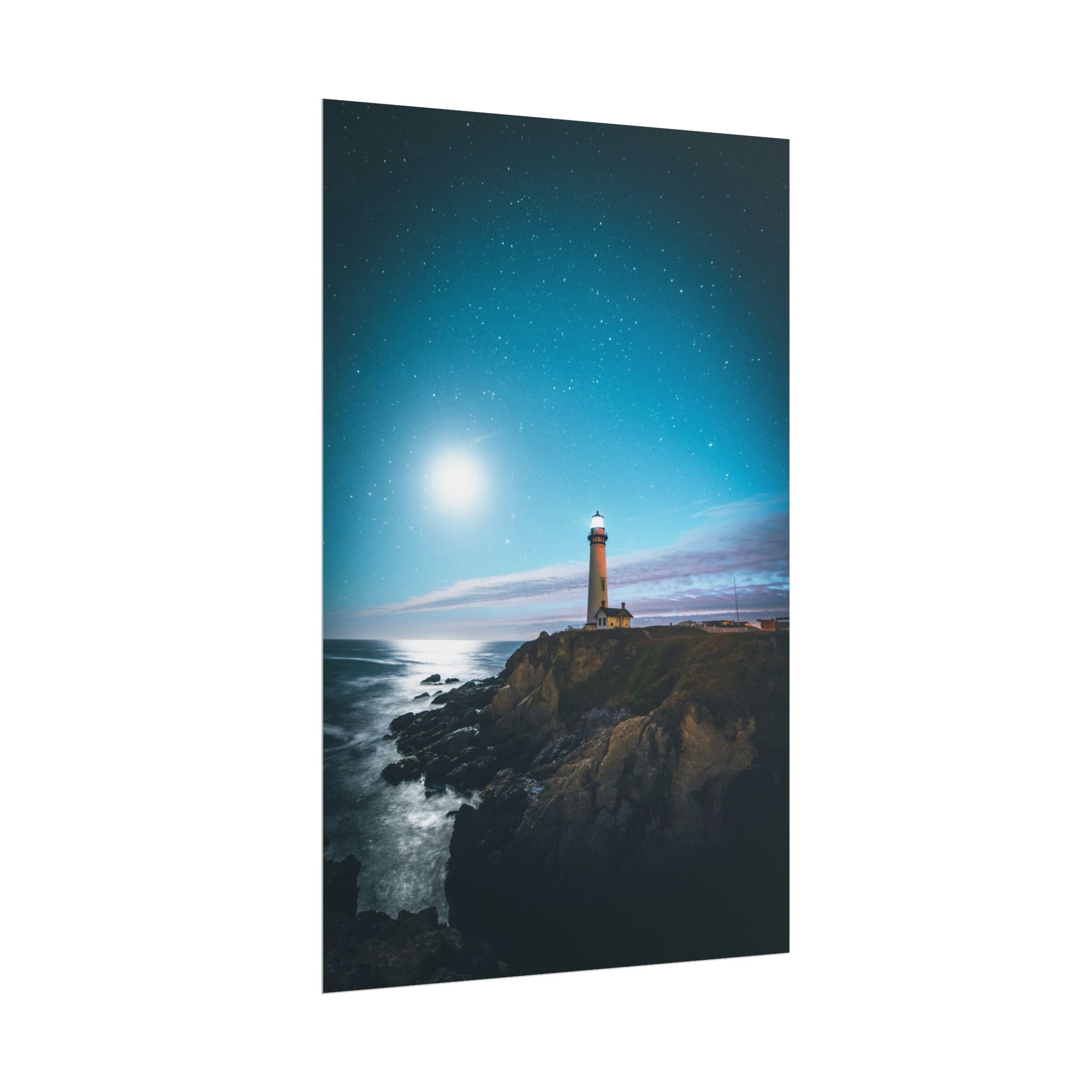 lighthouse-on-rock-poster-print-coastal-wall-art-nautical-wall-decor-beach-house-decoration-seaside-wall-ocean-wall-art