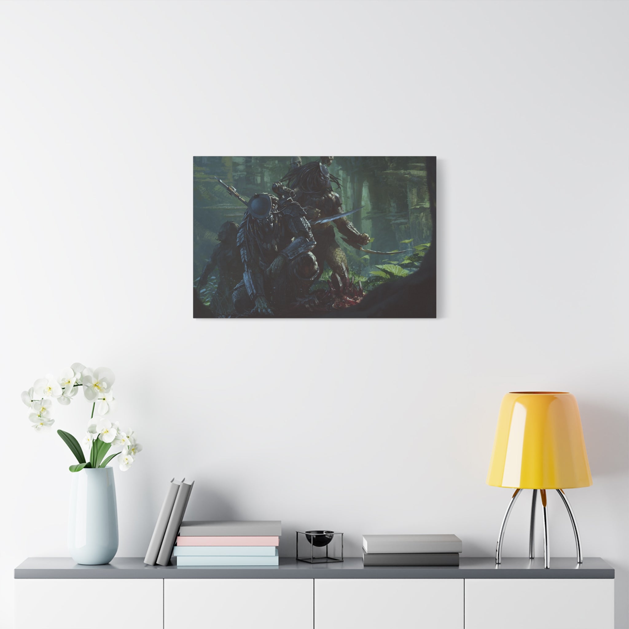canvas-art-predator-alien-art-xenomorph-matte-canvas-print-stretched-wall-art-1-25-poster-sci-fi-home-decor