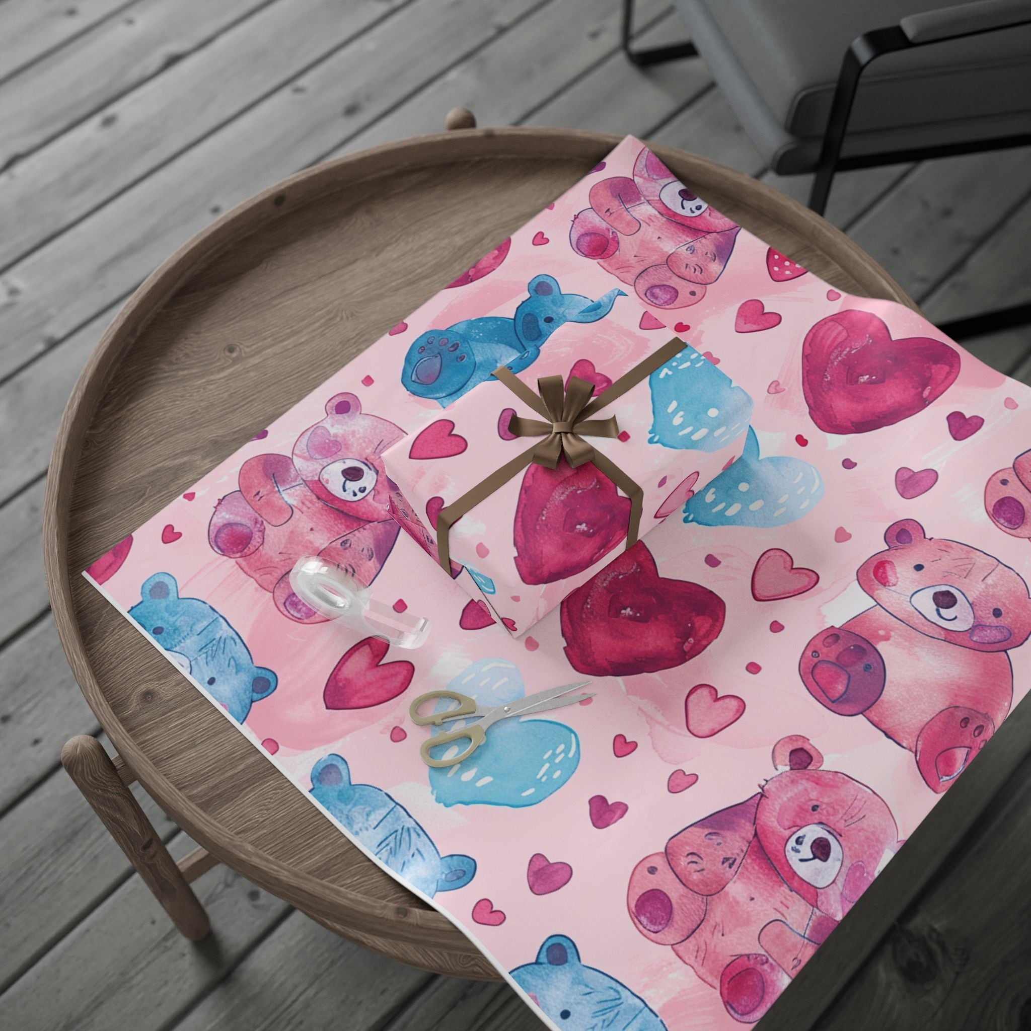 gift-wrap-teddy-bear-wrapping-paper-love-valentines-gift-wrap-holiday-gift-wrap-cute-pink-wrapping-paper-gift-wrapping-presen