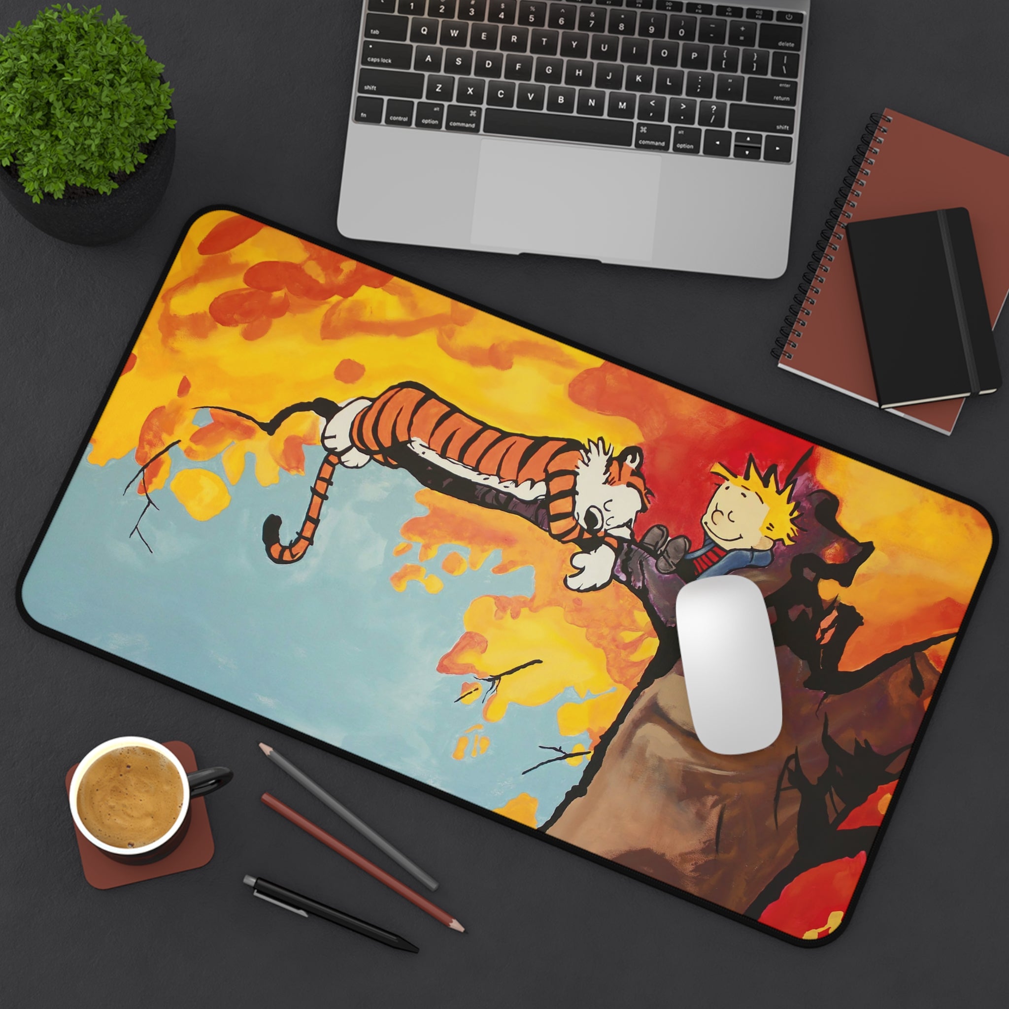 Calvin and Hobbes Mouse Pad, Cartoon Mouse Pad Desk Pad, Comicbook Desk Mat, Gift for Desk