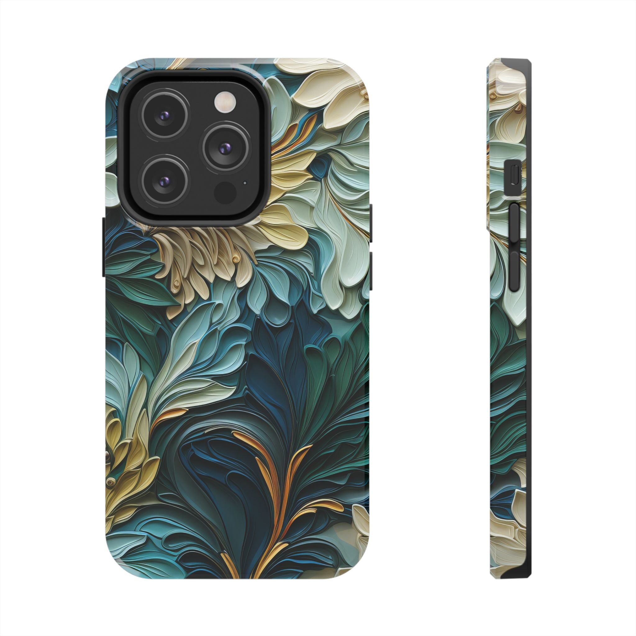 textured-art-nouveau-floral-tough-phone-case-cottagecore-iphone-case-unique-floral-phone-cover-vintage-style-iphone-case-prot