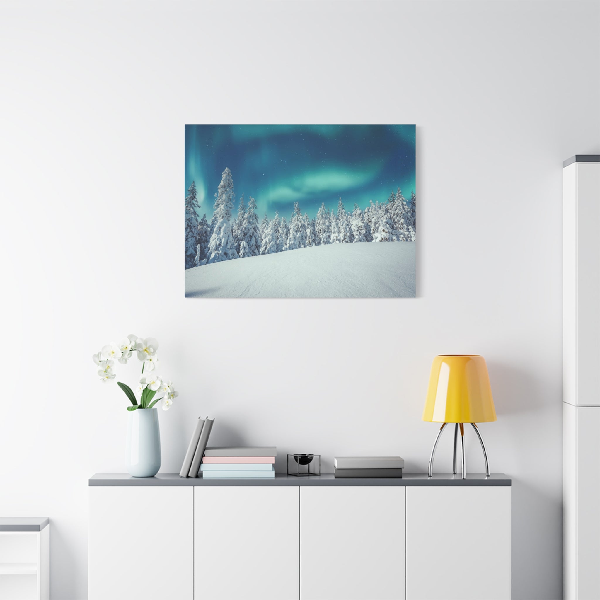 winter-canvas-wall-art-print-winter-tree-aurora-borealis-winter-decor-matte-canvas