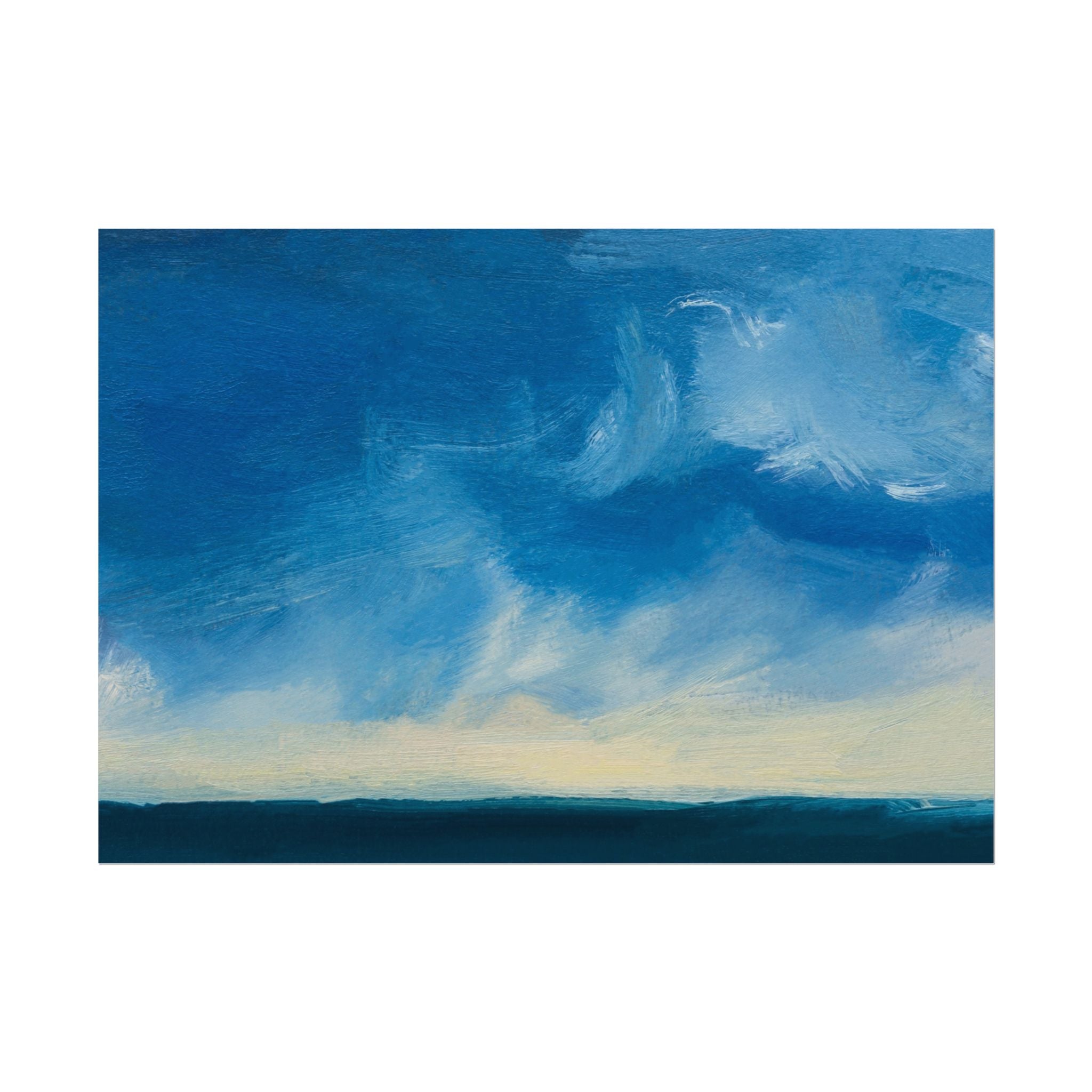 Blue Abstract Poster Print - Ocean and Sky, Home Decor, Office Wall Art, Gift for Art Lovers, Blue Room Decor, Abstract