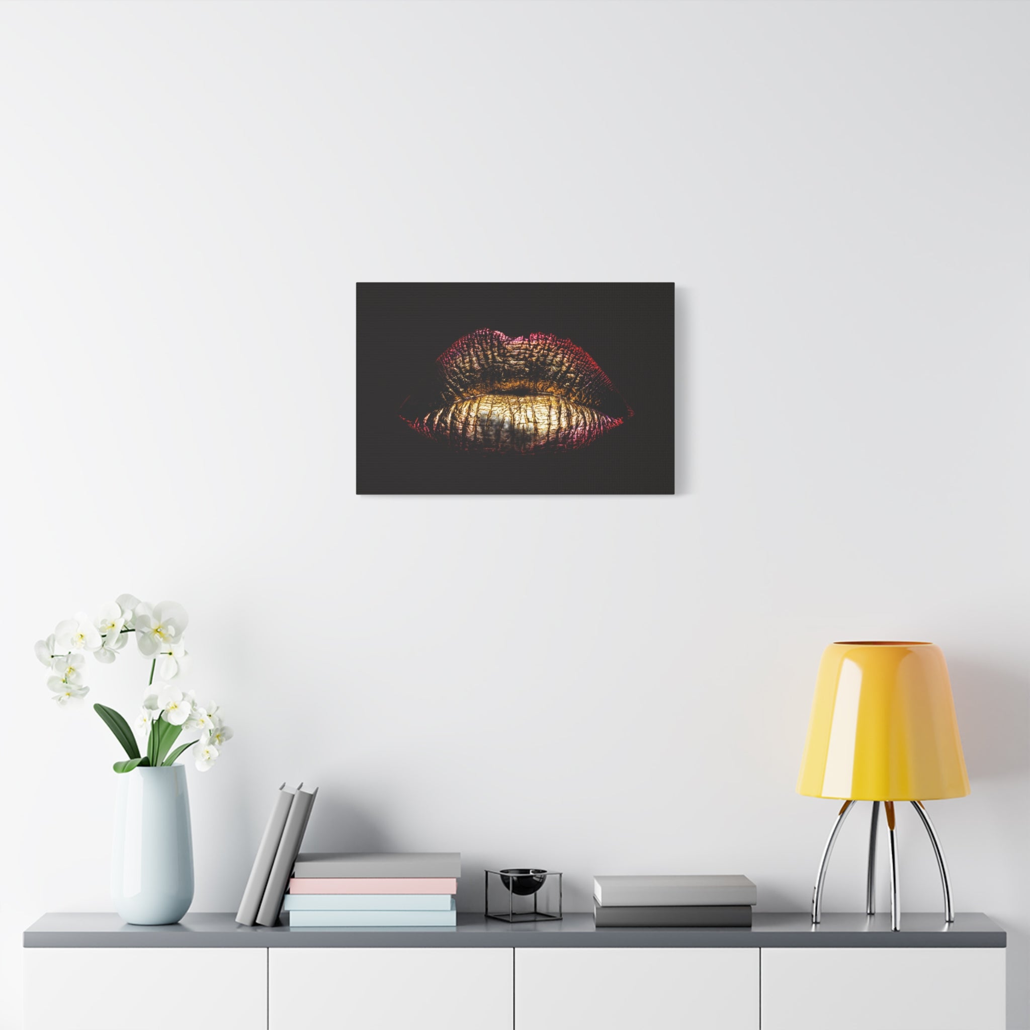 canvas-print-female-art-makeup-glamour-metallic-bronze-lip-contour-stretched-matte-wall-art-poster-home-decor-gift-for-her-be
