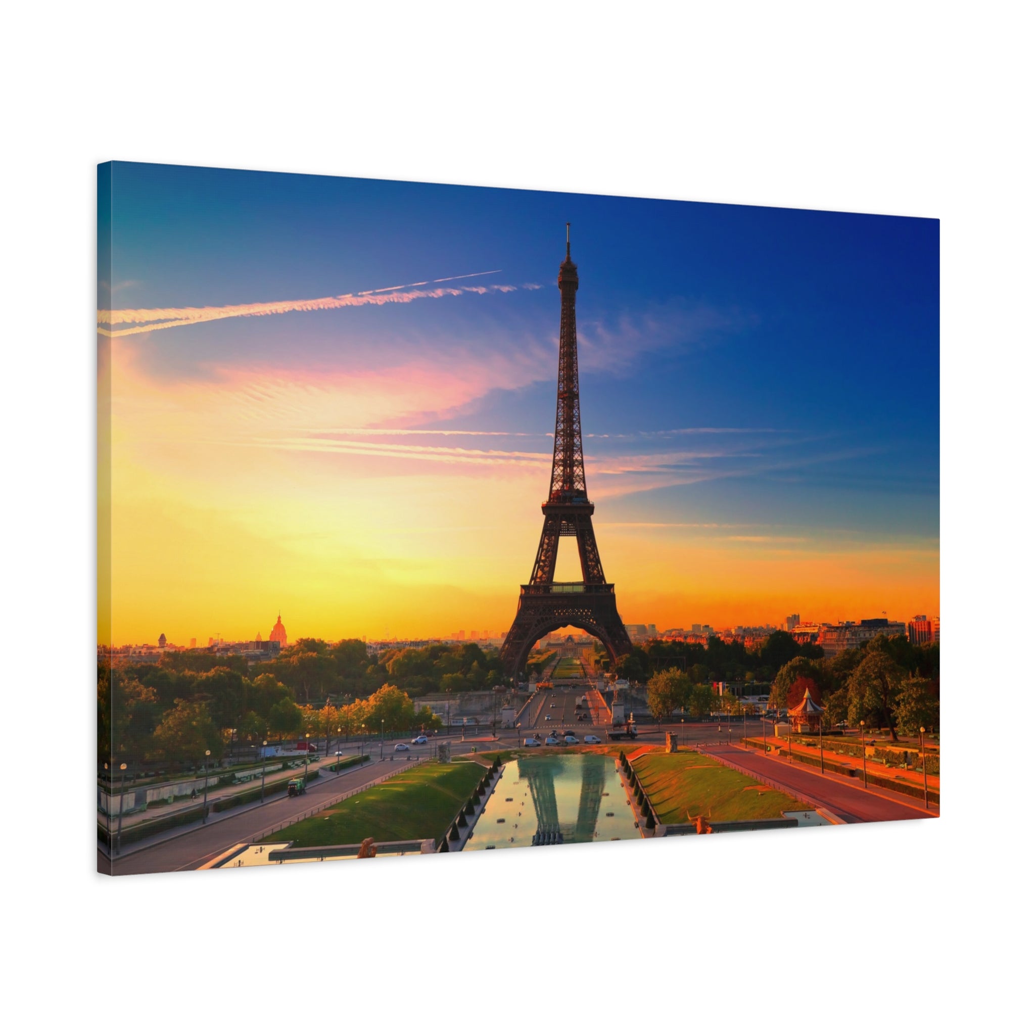 canvas-wall-art-paris-sunset-france-matte-stretched-print-beautiful-landscape-home-decor-room-decor-wall-hanging-office-art
