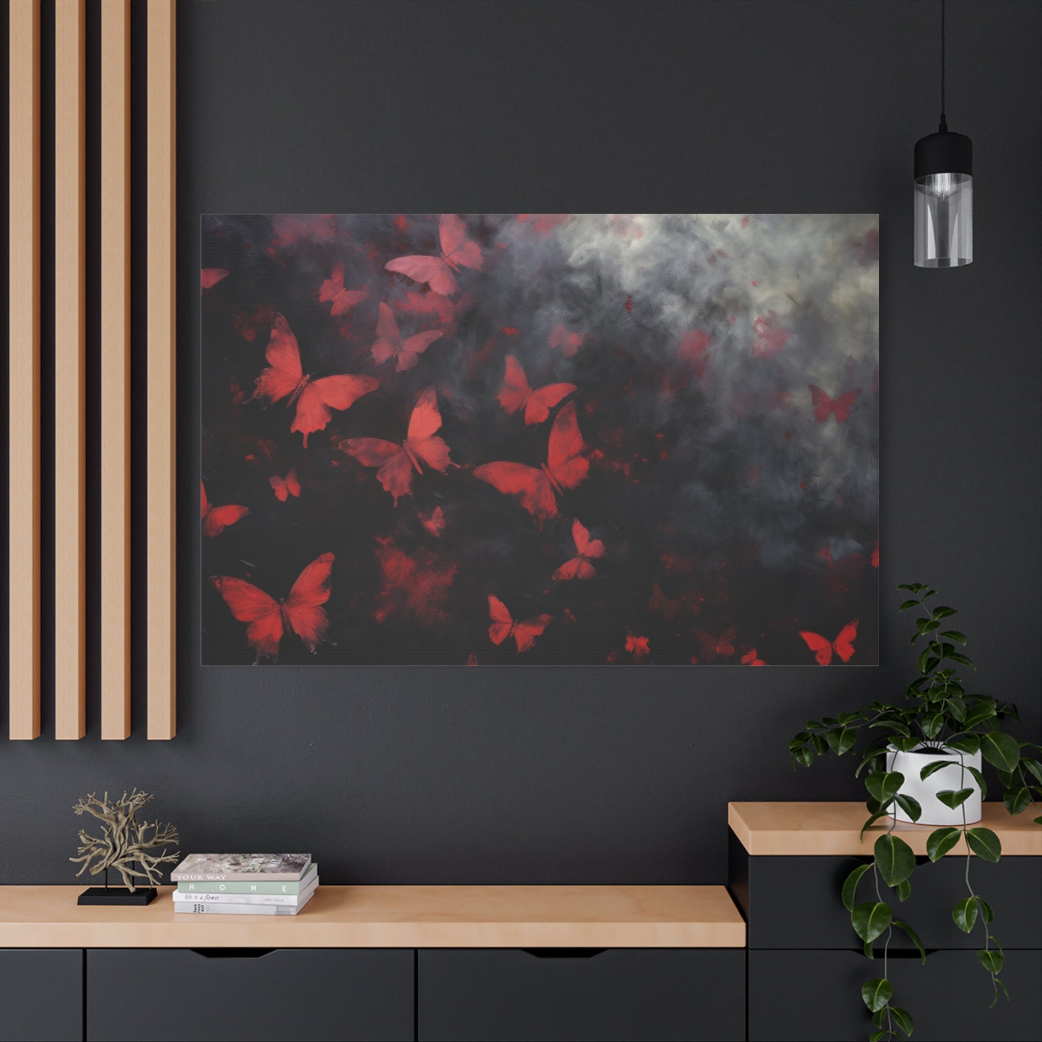 canvas-print-red-butterfly-brush-strokes-elegant-living-room-decor-housewarming-gift-canvas-wall-art-abstract-paintings