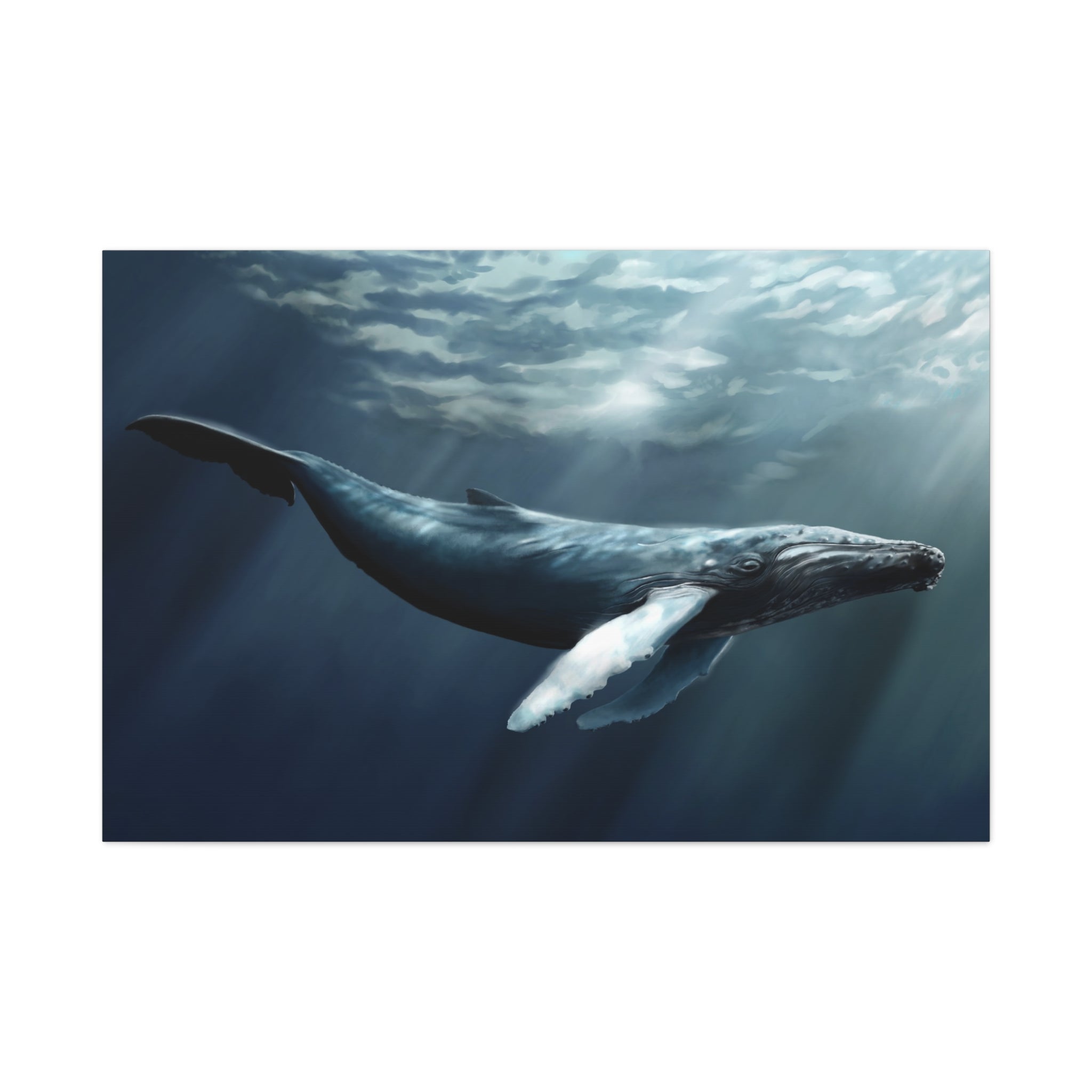 canvas-art-humpback-whale-wall-decor-matte-stretched-print-underwater-ocean-painting-nautical-home-decor-sea-life-artwork-wha