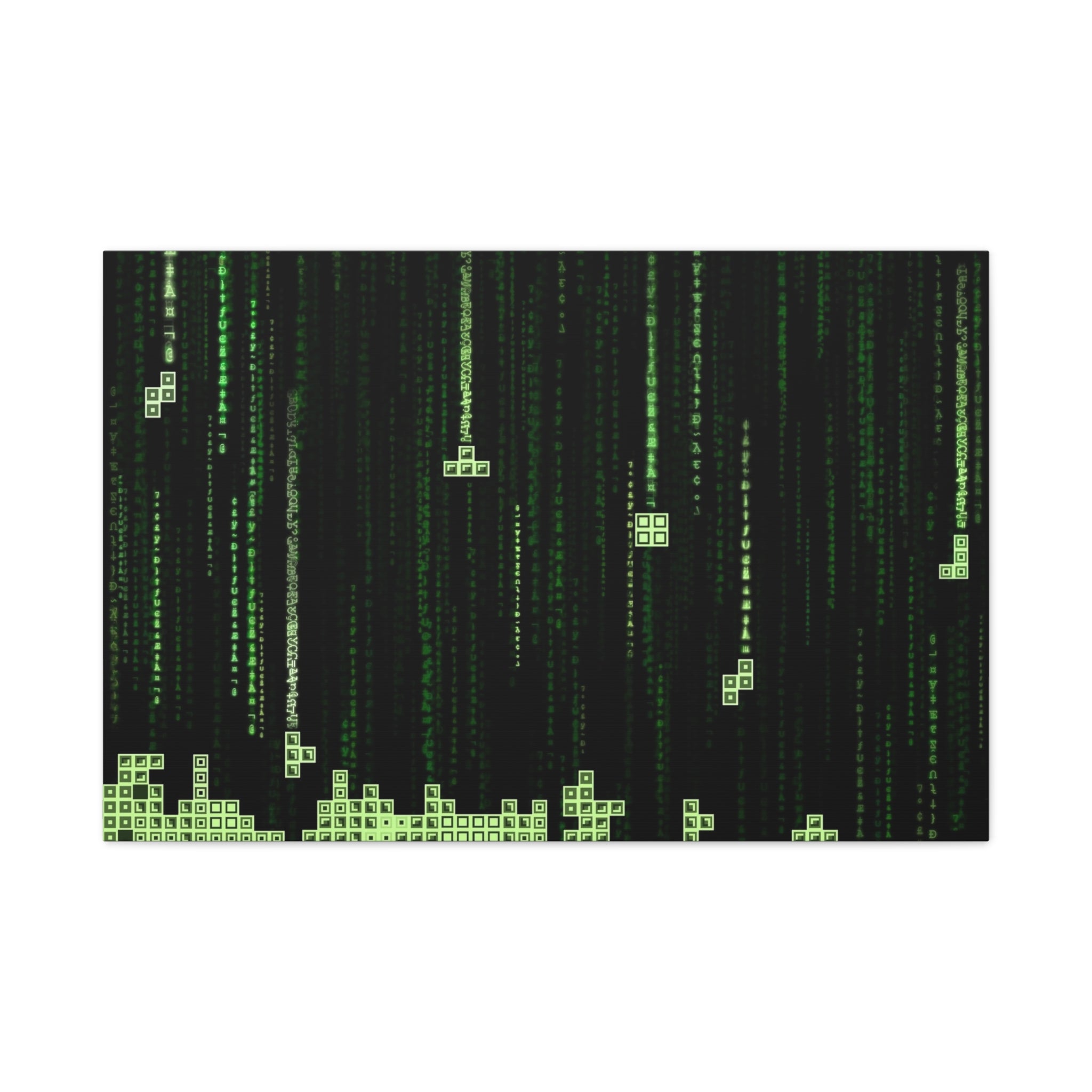 canvas-print-matrix-code-tetris-design-home-decor-wall-art-stretched-matte-canvas-unique-gift-idea-office-decoration