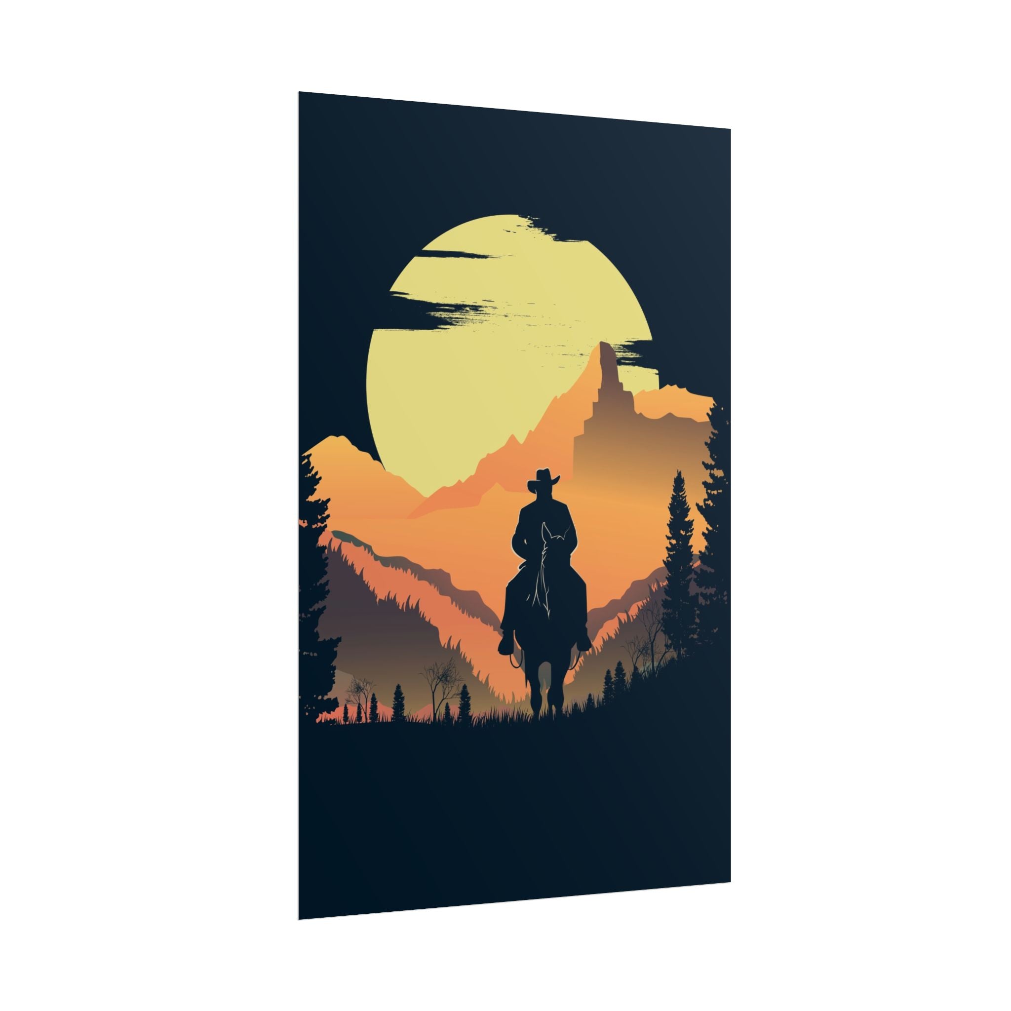 cowboy-western-poster-wall-decor-poster-print-rustic-southwestern-home-decoration-texas-desert-landscape-farmhouse-decor