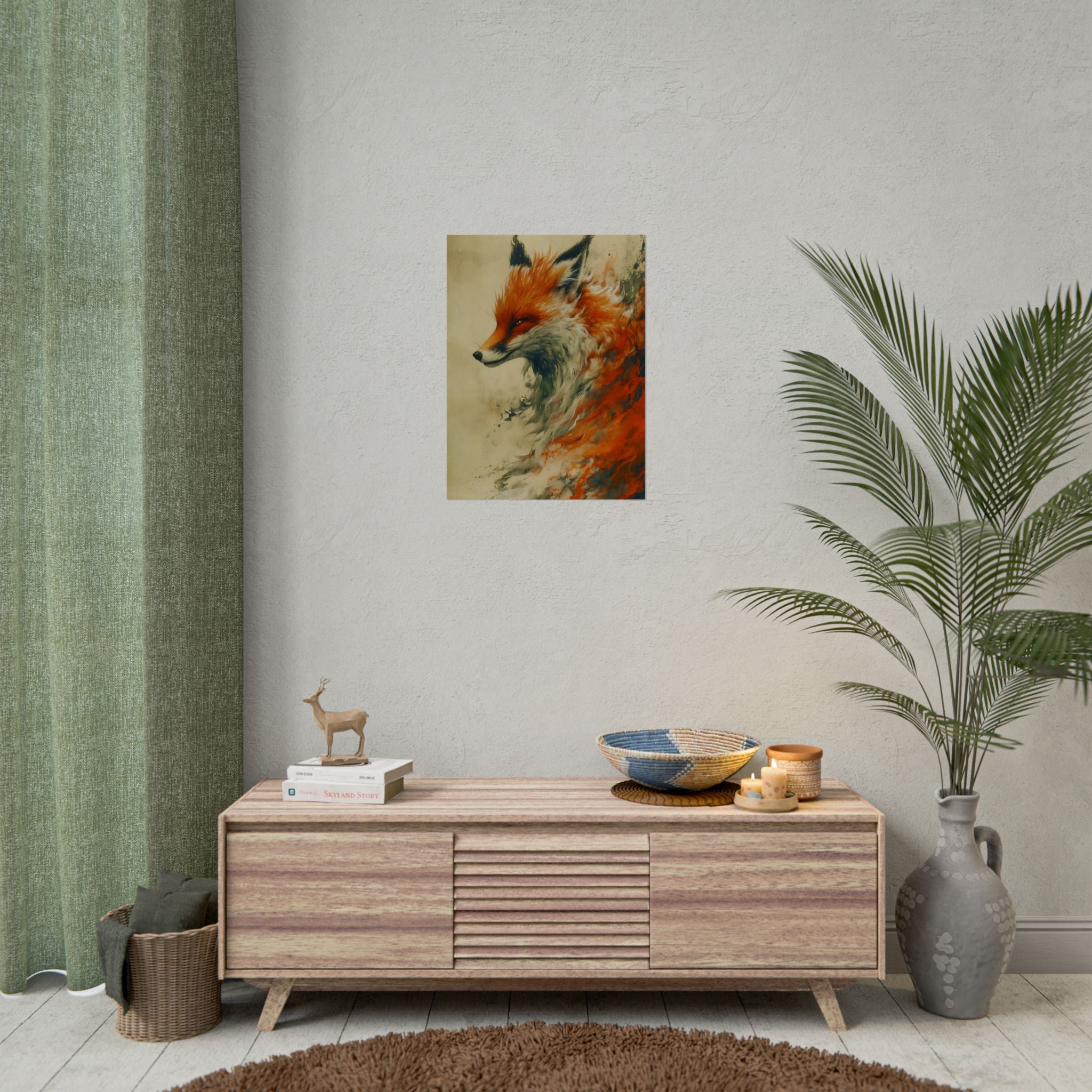 fantasy-red-fox-poster-print-rolled-posters-wall-art-animal-lover-gift-unique-home-decor-wildlife-art-print-fox-lover-birthda