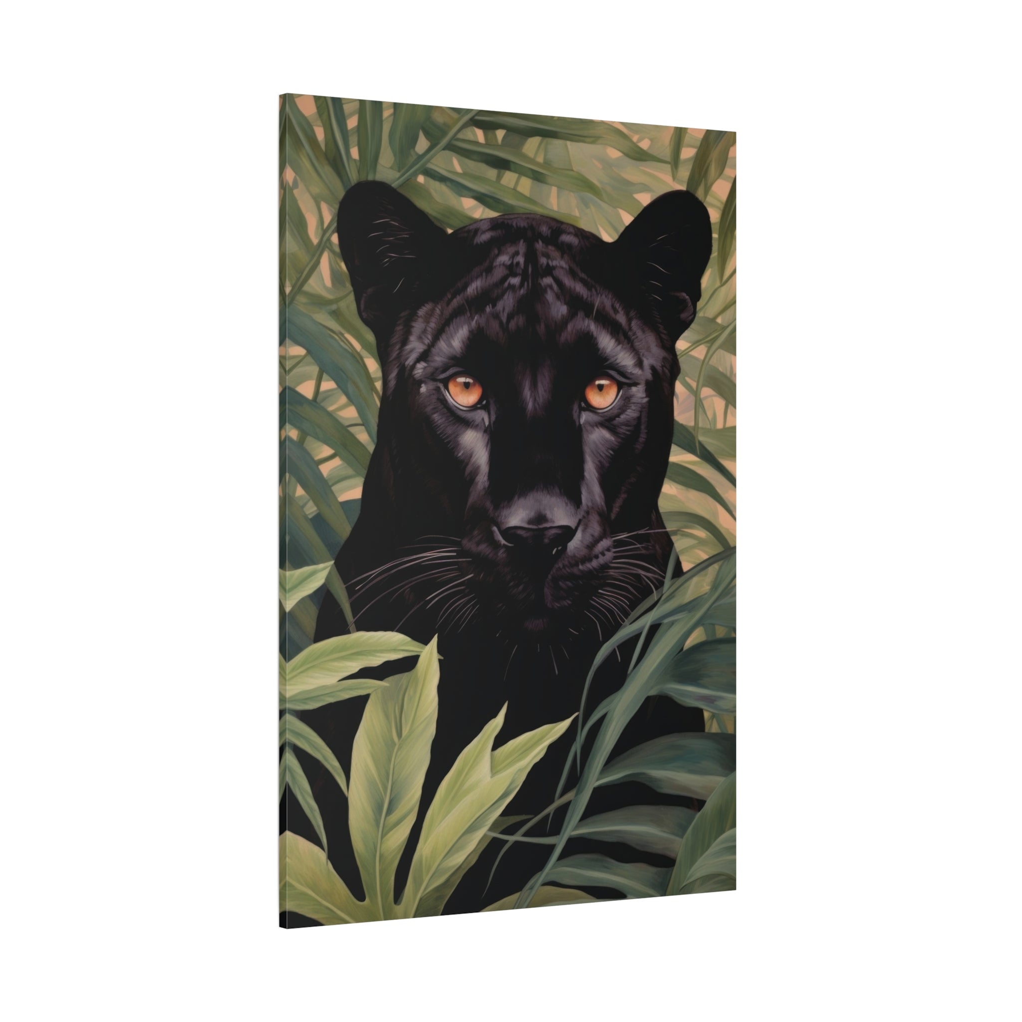 canvas-wall-art-black-panther-in-jungle-african-animal-decor-print-matte-stretched-canvas-wall-hanging-wildlife-theme