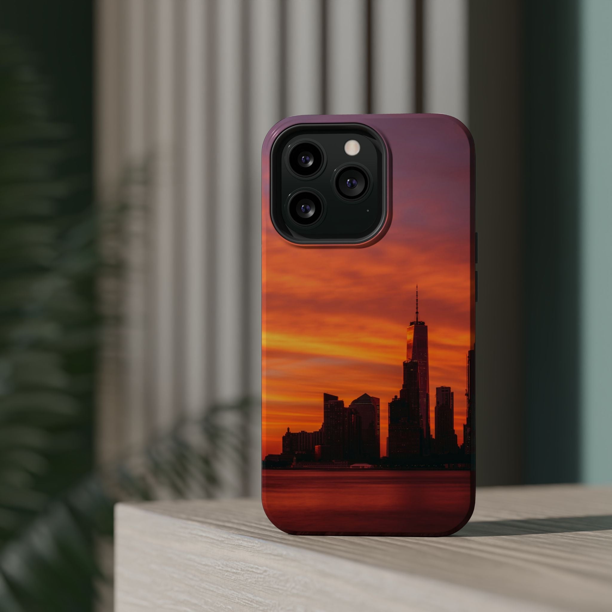 sunset-nyc-cityscape-magnetic-tough-case-durable-phone-protector-new-york-tough-case-gift-for-photographers-urban-aesthetic