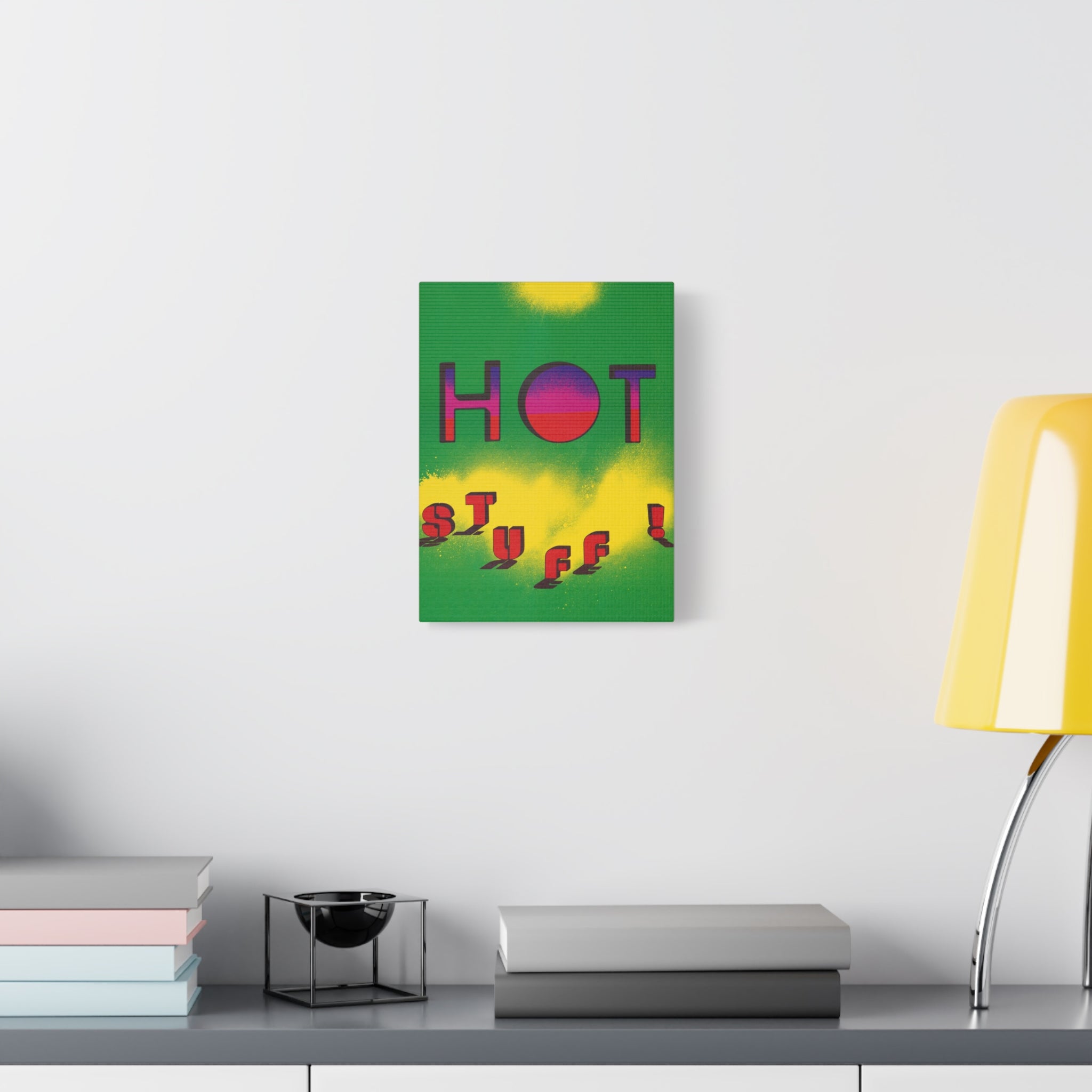 hot-stuff-canvas-wall-art-pop-art-poster-retro-motivational-print-lanny-sommese-design-matte-stretched-canvas