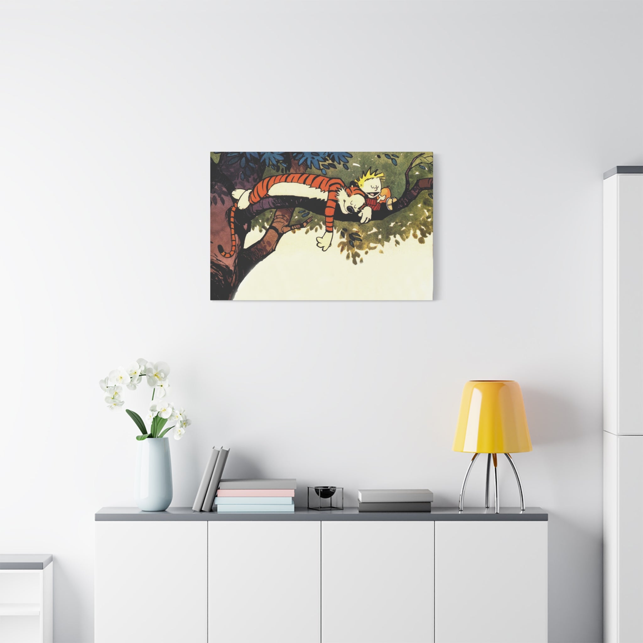 Calvin and Hobbes Canvas Wall Art - Nostalgic Comic Book Poster for Kids Room & Nursery Room Decor - Adventure Theme Print