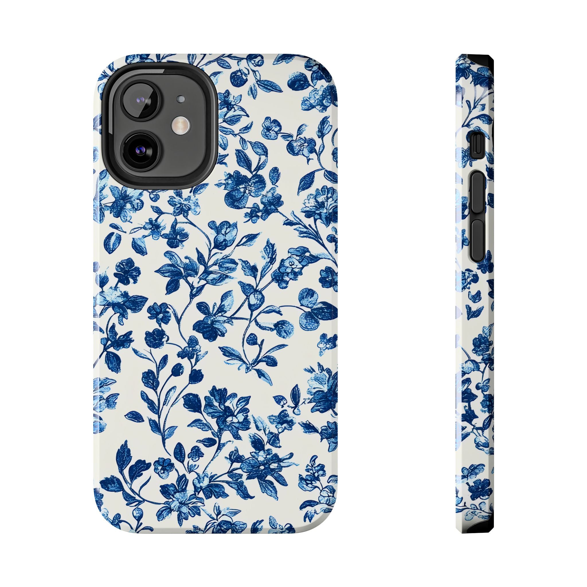 french-toile-floral-tough-phone-case-blue-phone-cover-protective-iphone-case-hard-shell-cellphone-case-vintage-design-phone-c
