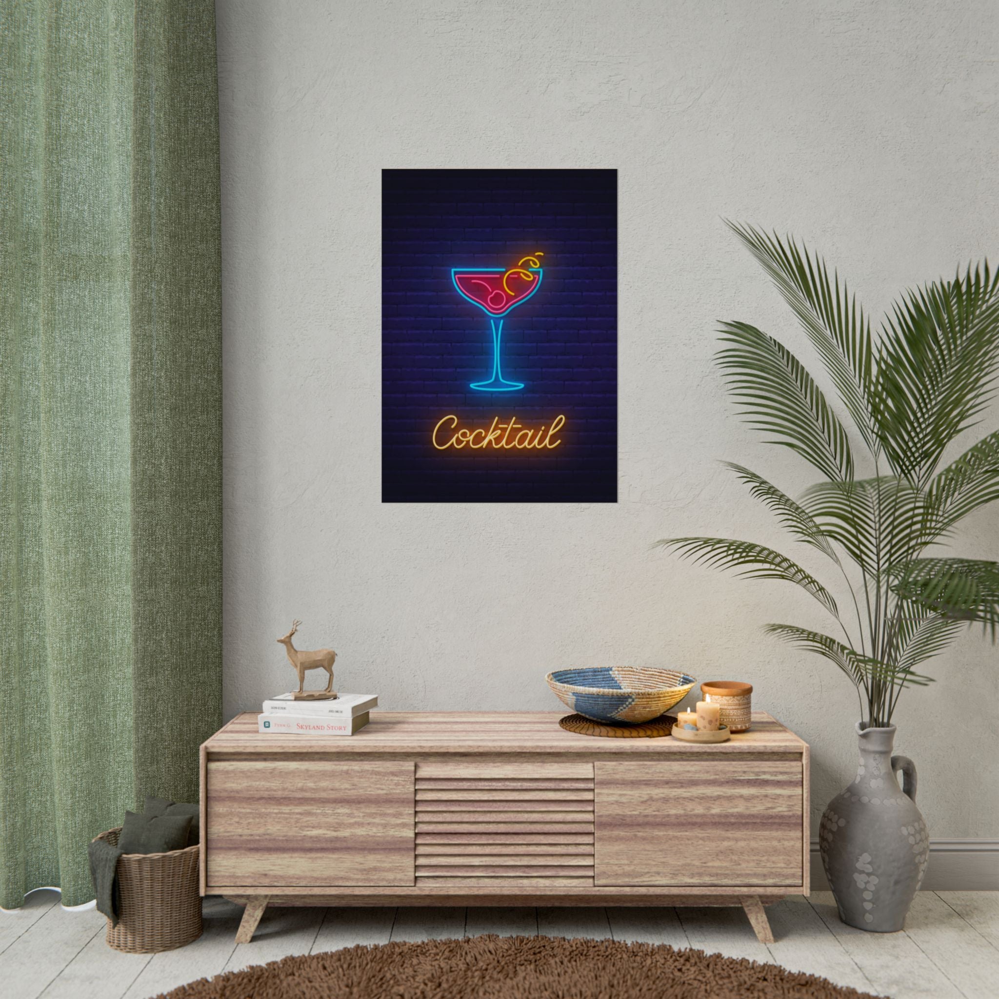 cocktail-neon-martini-poster-wall-art-decor-large-poster-artwork-cocktail-print-bar-decor-kitchen-wall-art