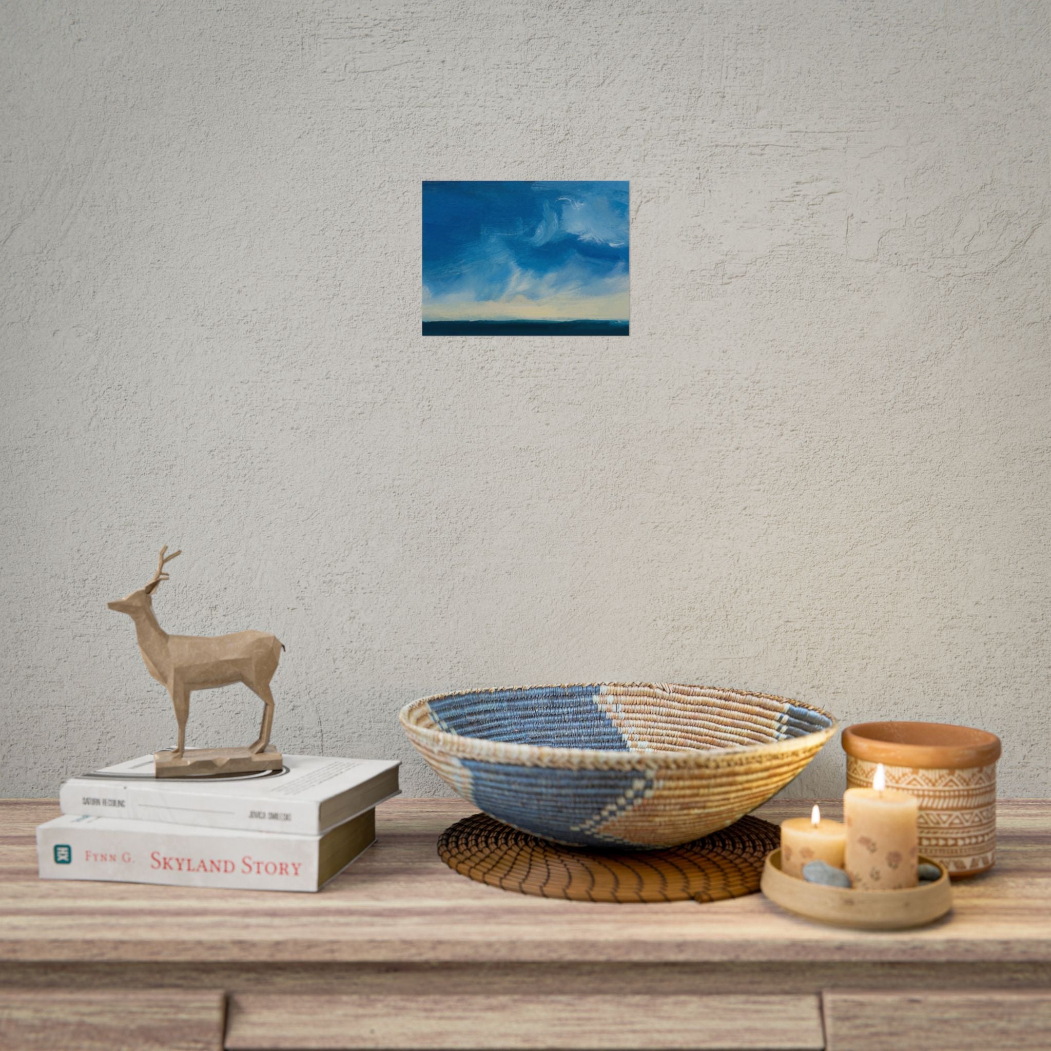 Blue Abstract Poster Print - Ocean and Sky, Home Decor, Office Wall Art, Gift for Art Lovers, Blue Room Decor, Abstract