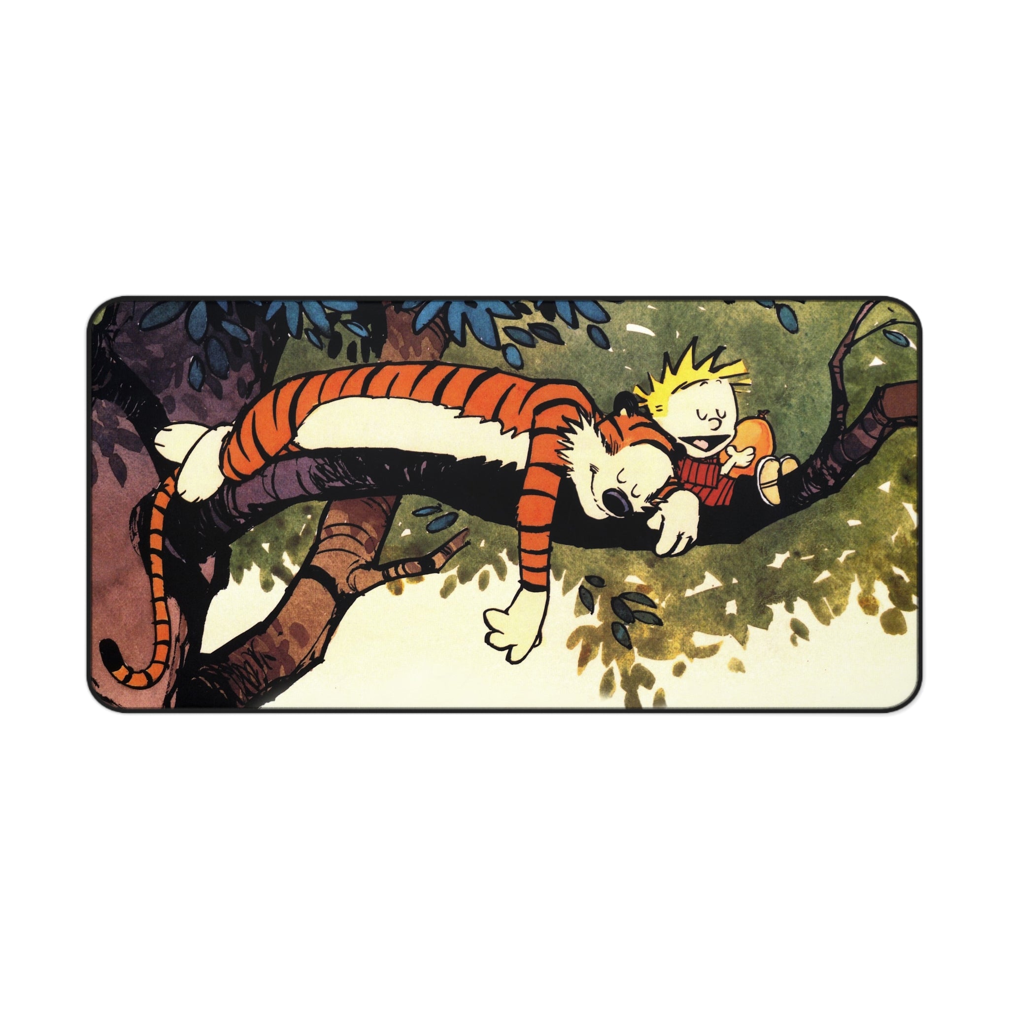 Calvin and Hobbes Mouse Pad, Green Cartoon Mouse Pad Desk Pad, Comicbook Desk Mat, Gift for Desk