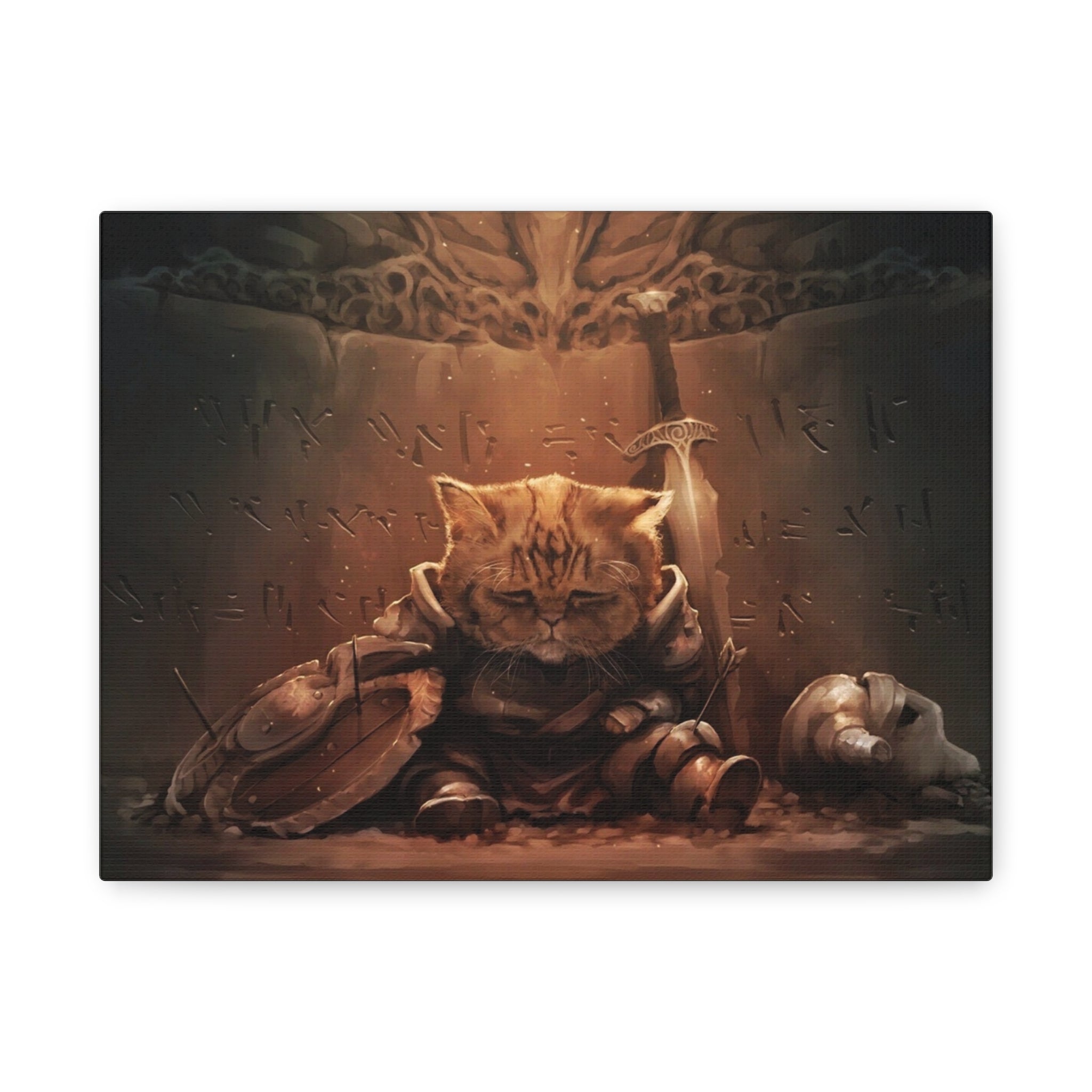 The Elder Scrolls Skyrim Canvas Wall Art - Cat Game Canvas Print Room Decor, Dragon Gaming Wall Art, Skyrim Gift