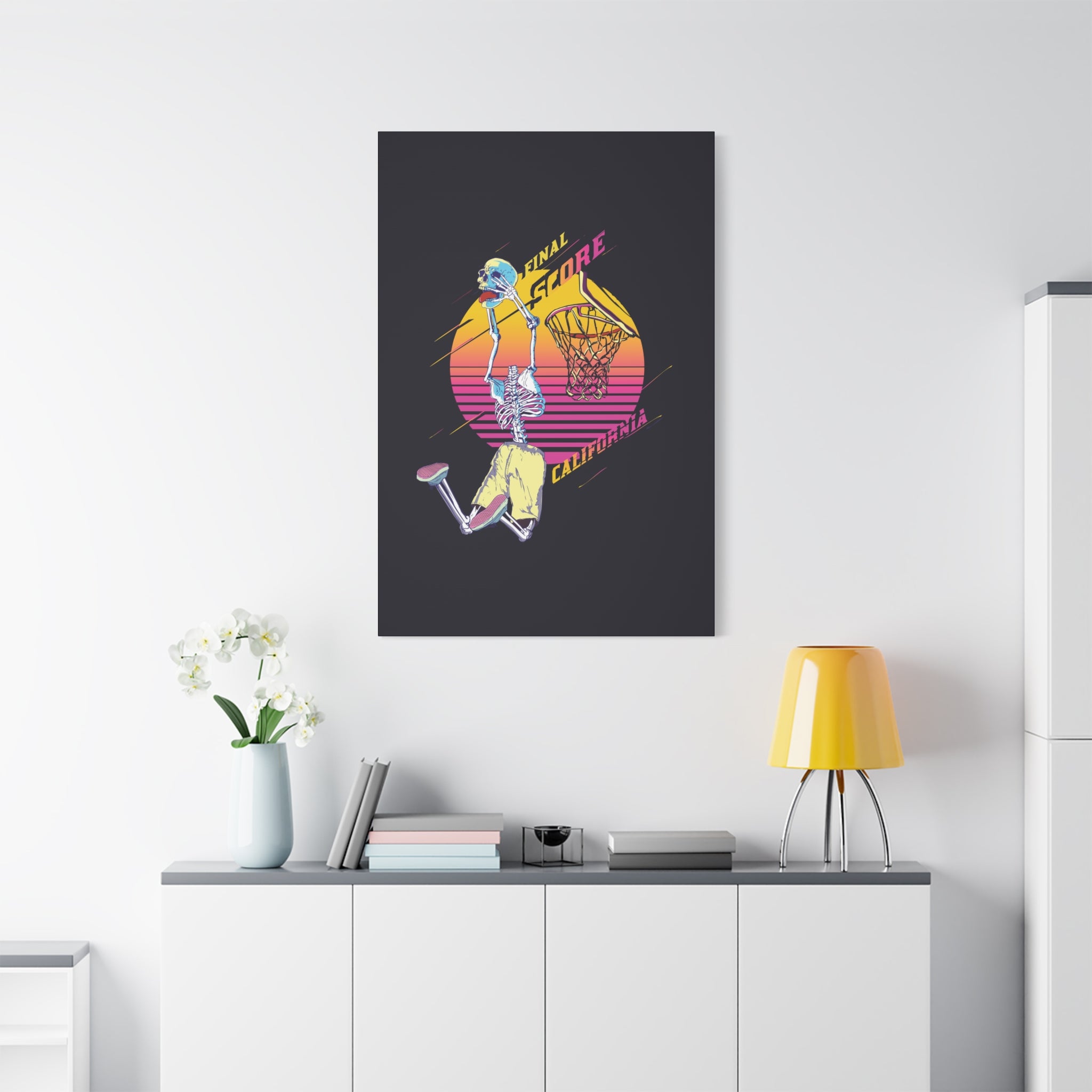 california-basketball-canvas-wall-art-basketball-prints-skull-art-retro-basketball-decor-basketball-home-wall-decor-housewarm