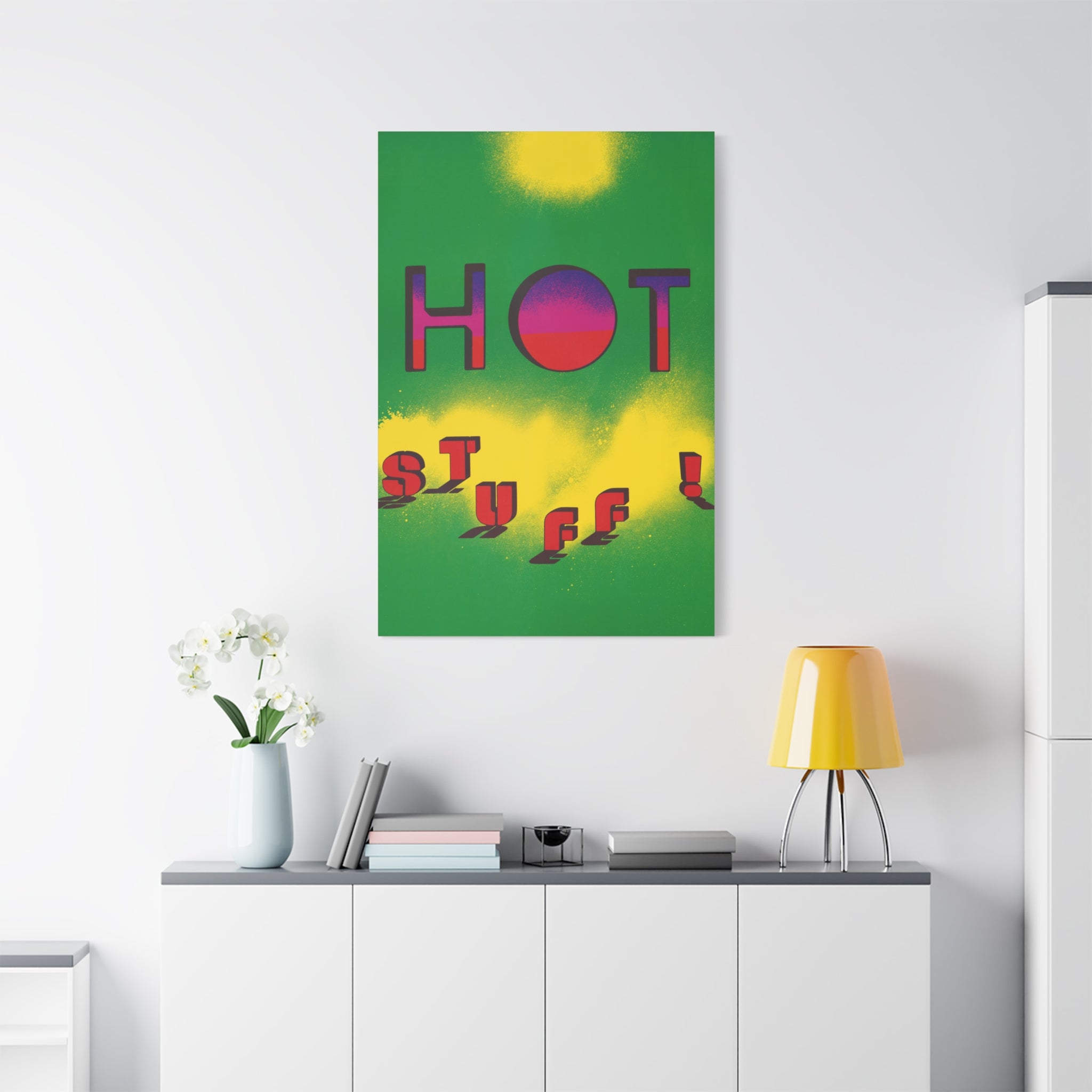 hot-stuff-canvas-wall-art-pop-art-poster-retro-motivational-print-lanny-sommese-design-matte-stretched-canvas