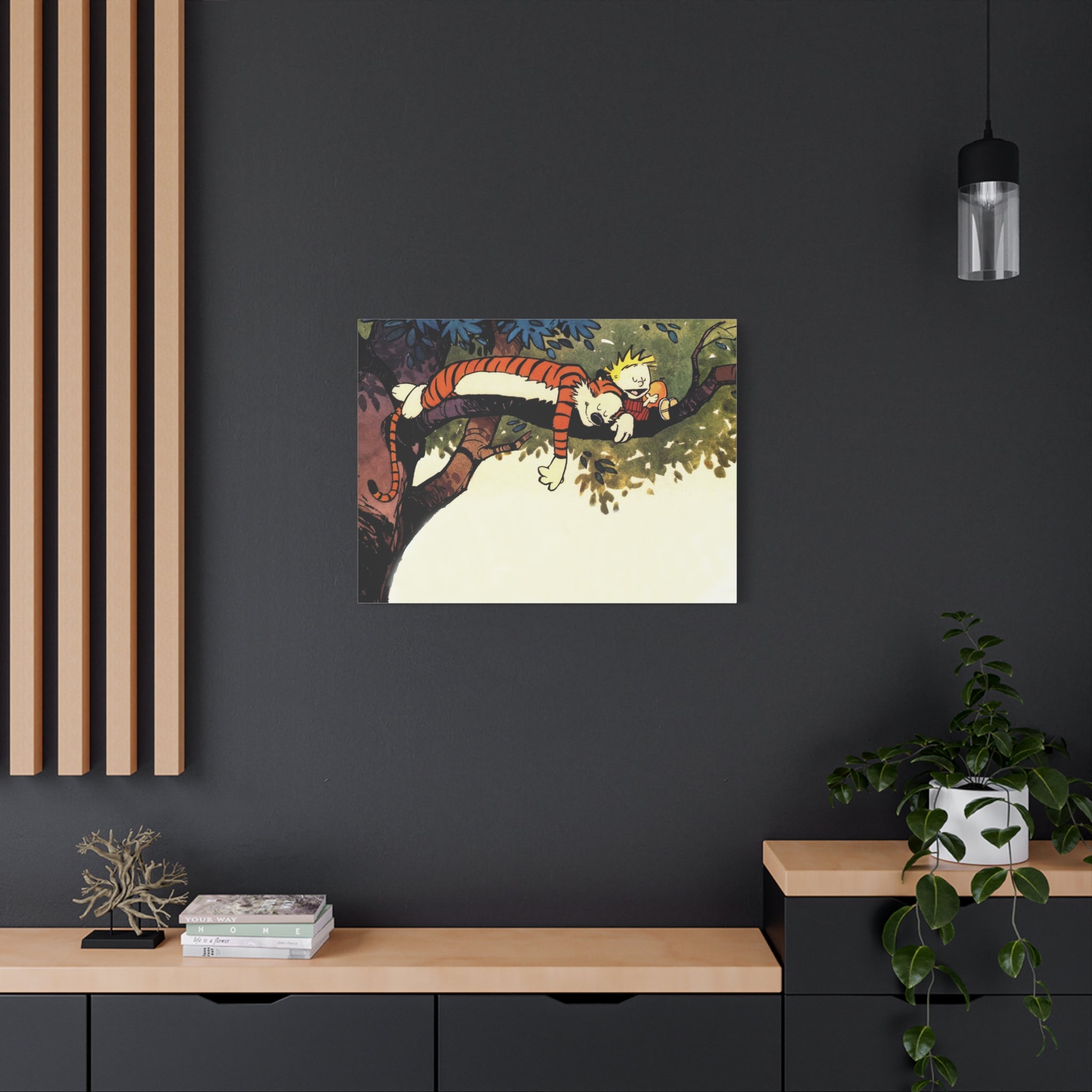 Calvin and Hobbes Canvas Wall Art - Nostalgic Comic Book Poster for Kids Room & Nursery Room Decor - Adventure Theme Print