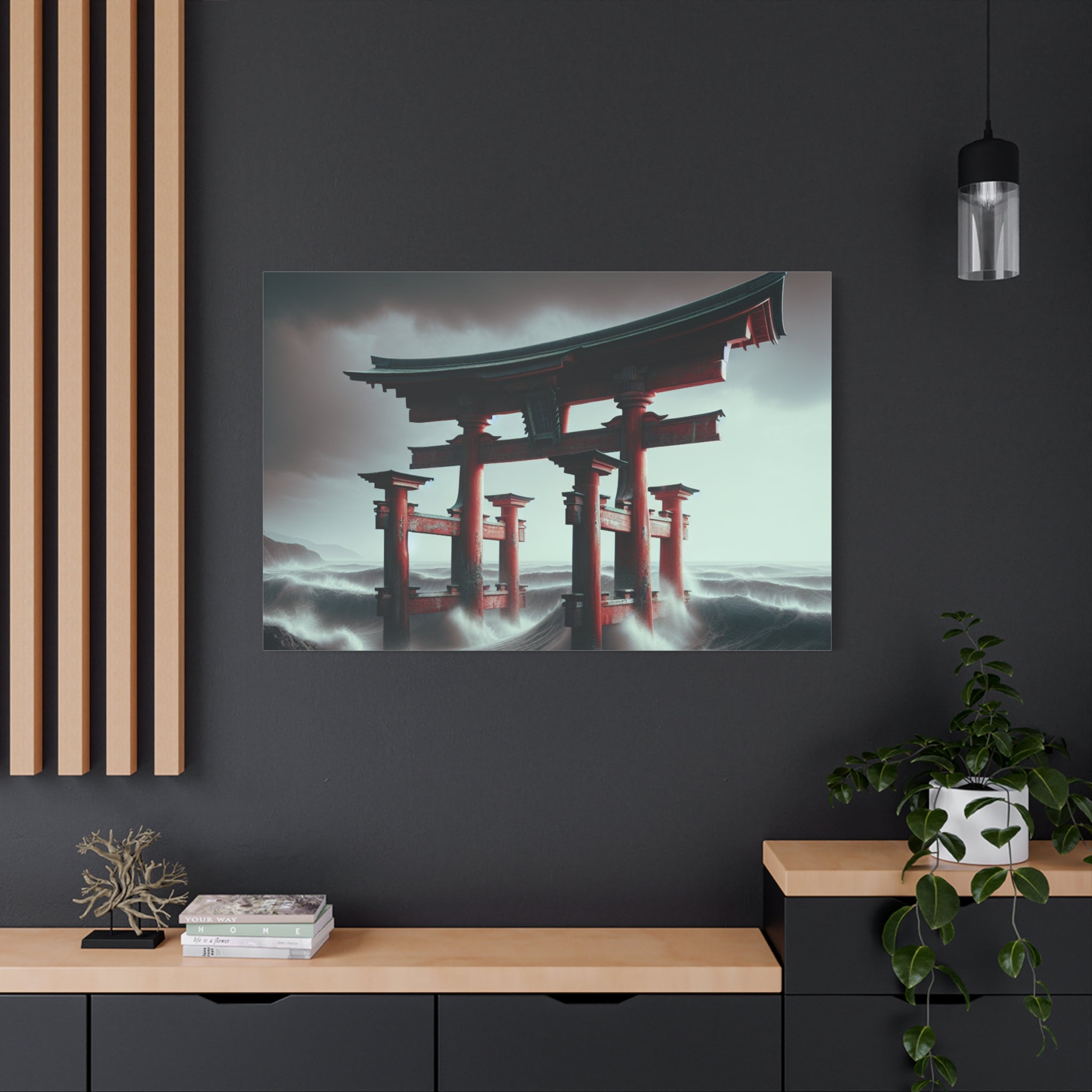 canvas-art-japanese-torri-gate-geisha-wall-decor-matte-stretched-artwork-home-decoration-asian-inspired-painting-oriental-roo