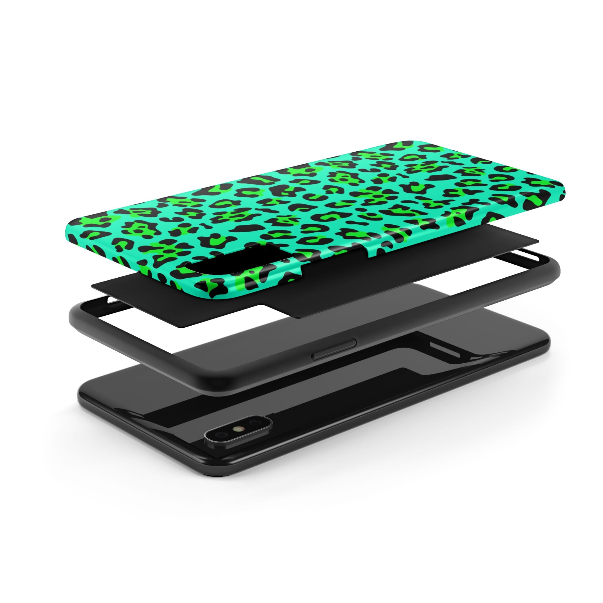 neon-green-teal-leopard-iphone-tough-case-stylish-phone-cover-protective-cellphone-case-trendy-smartphone-accessory-gift-for-
