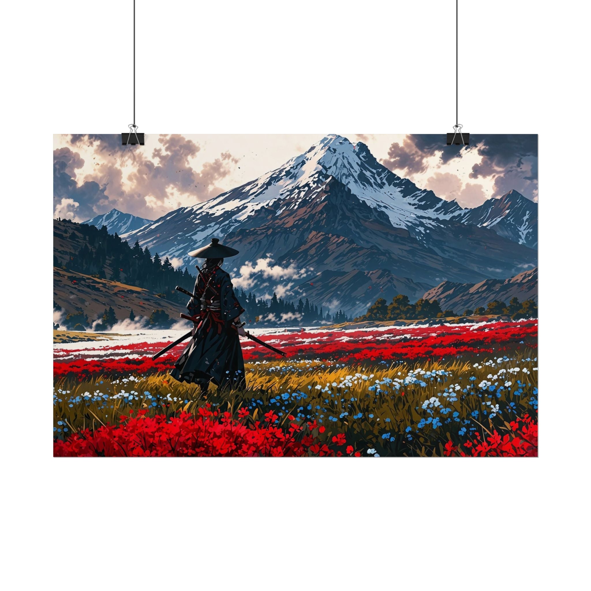 Samurai Canvas Print - Katana Japanese Artwork, Asian Decor, Samurai Warrior Poster, Anime Poster