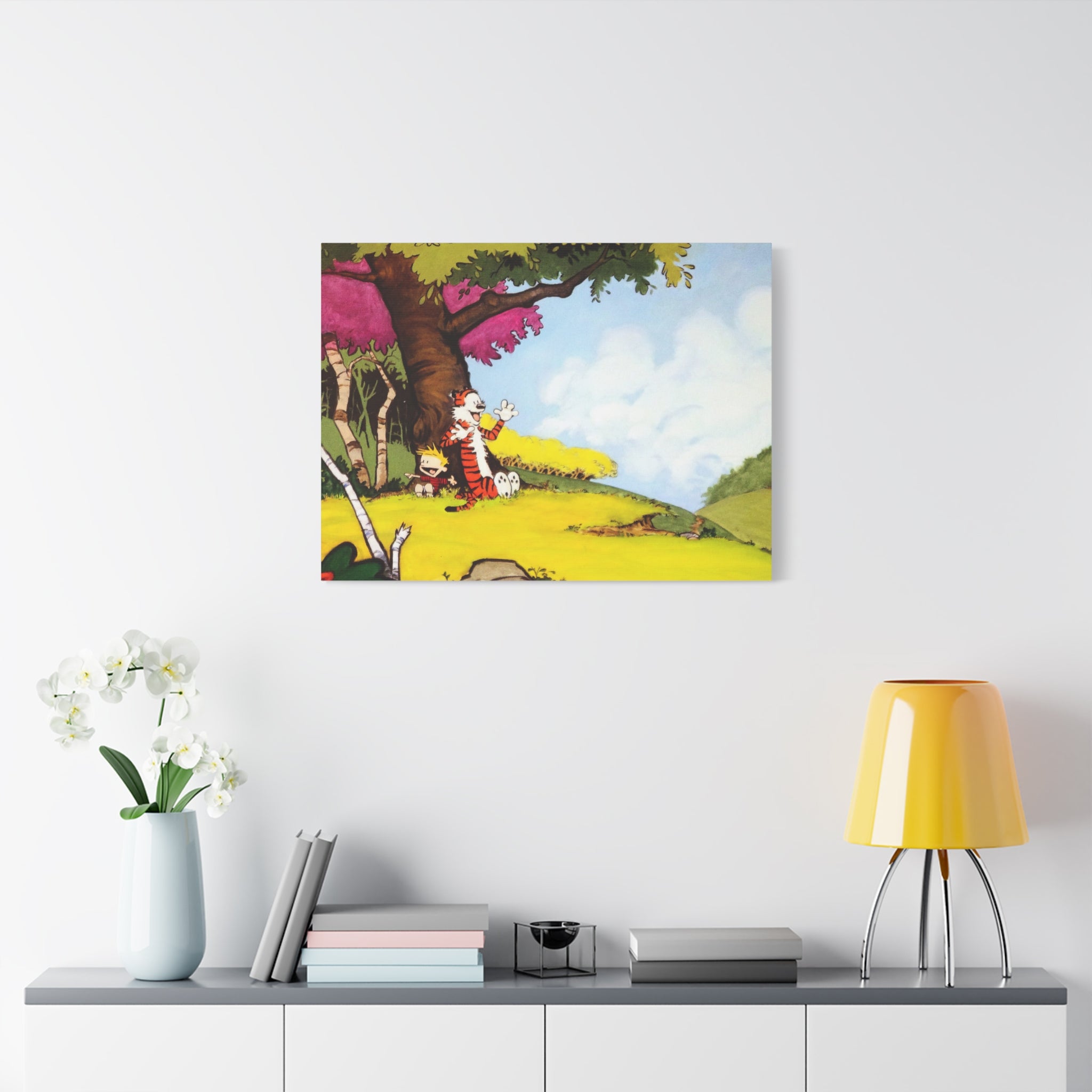 Calvin and Hobbes Canvas Wall Art - Nostalgic Comic Strip Poster for Kids Room & Nursery Room Decor - Adventure Theme Print