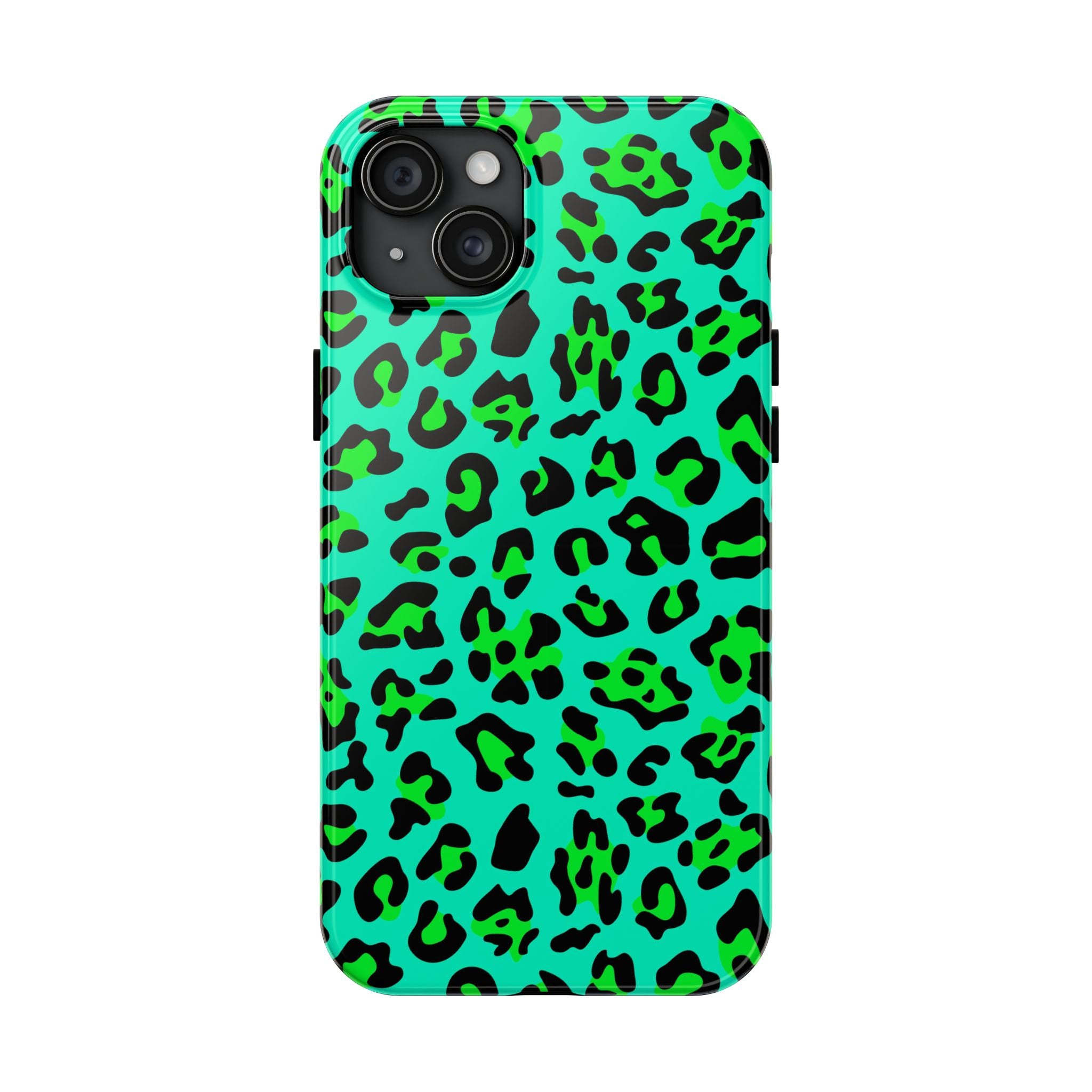 neon-green-teal-leopard-iphone-tough-case-stylish-phone-cover-protective-cellphone-case-trendy-smartphone-accessory-gift-for-