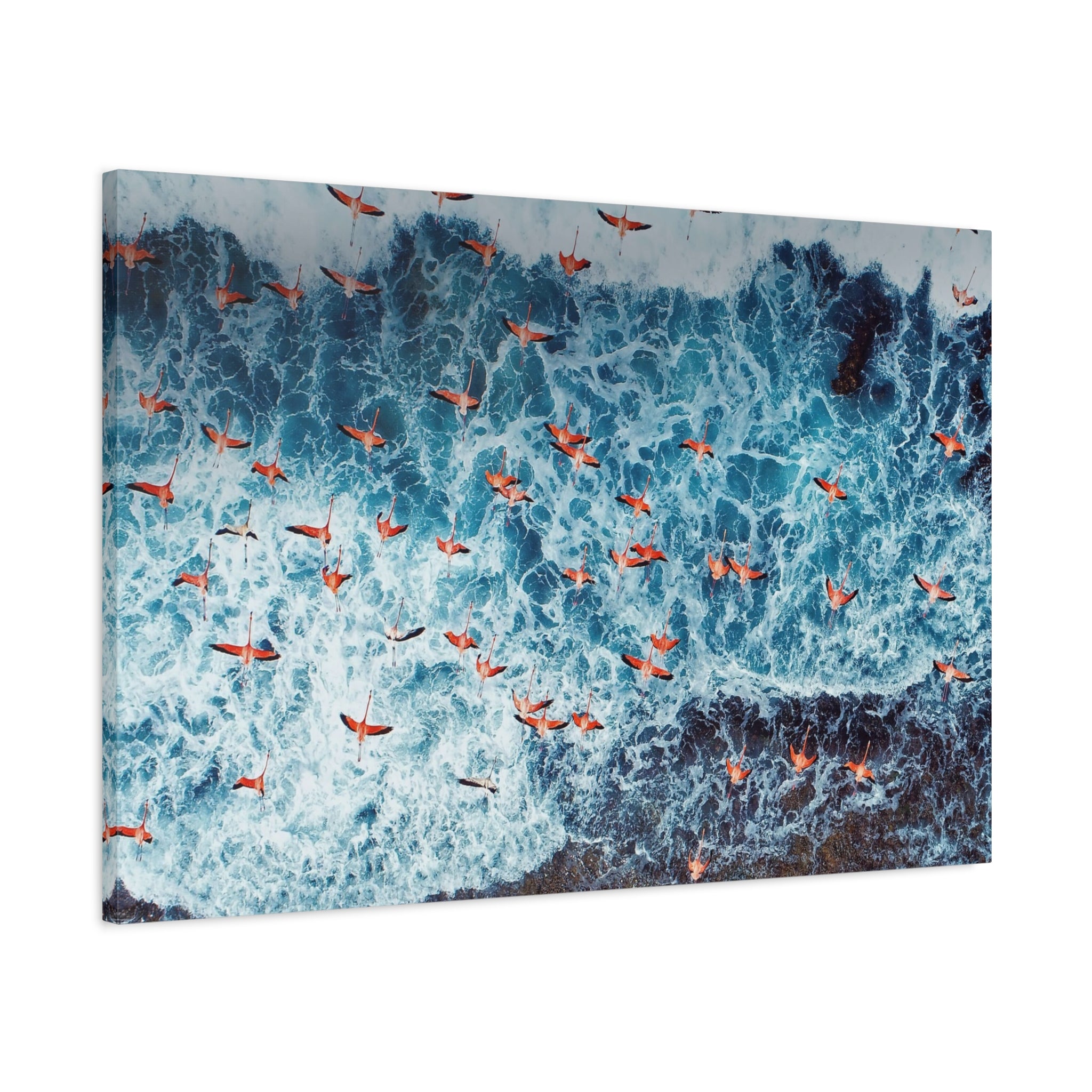 pink-flamingo-birds-canvas-wall-art-ocean-landscape-print-matte-stretched-home-decor-tropical-beach-painting-animal-wall-deco