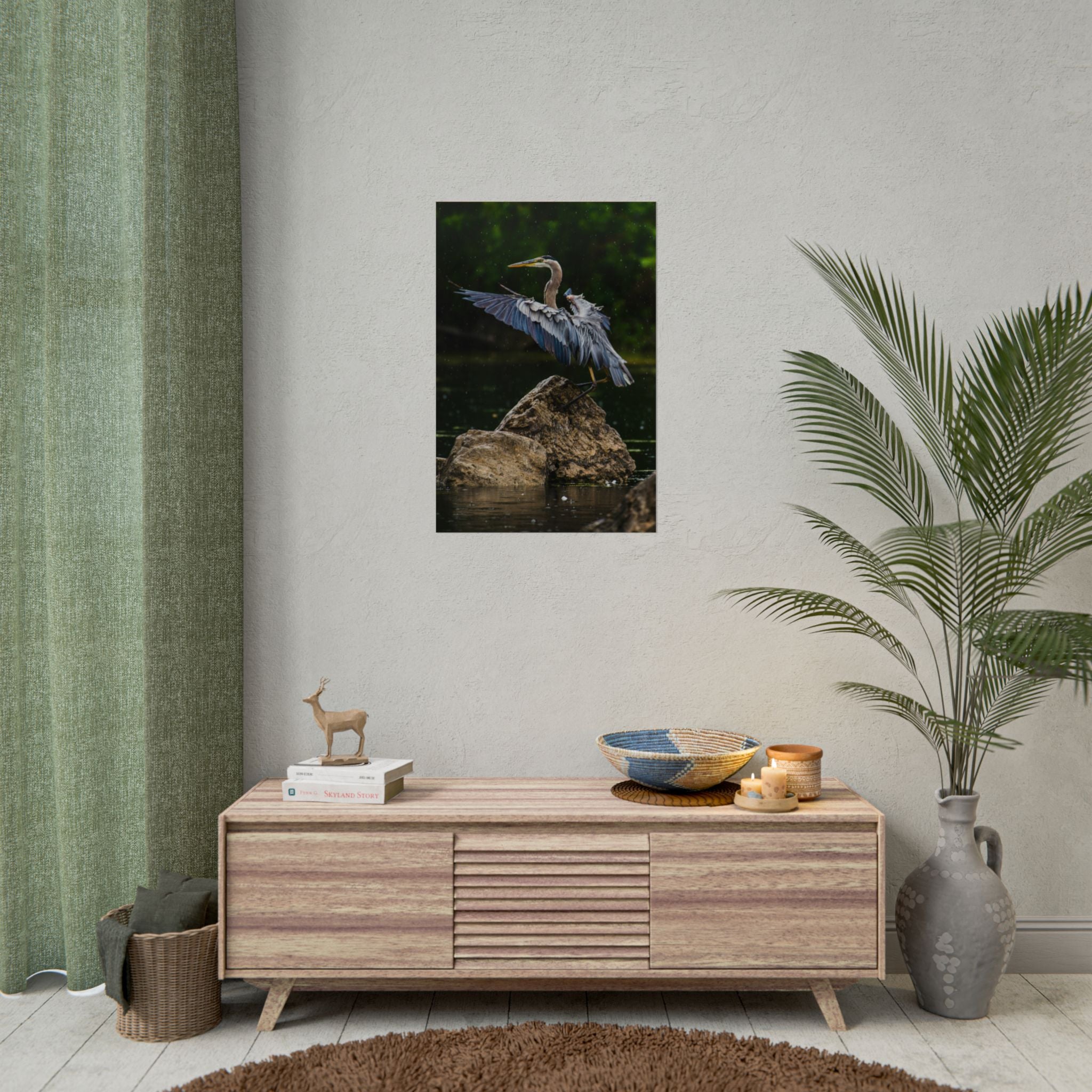 great-blue-heron-poster-wall-art-home-decor-bird-lover-gift-nature-wall-hanging-wildlife-poster