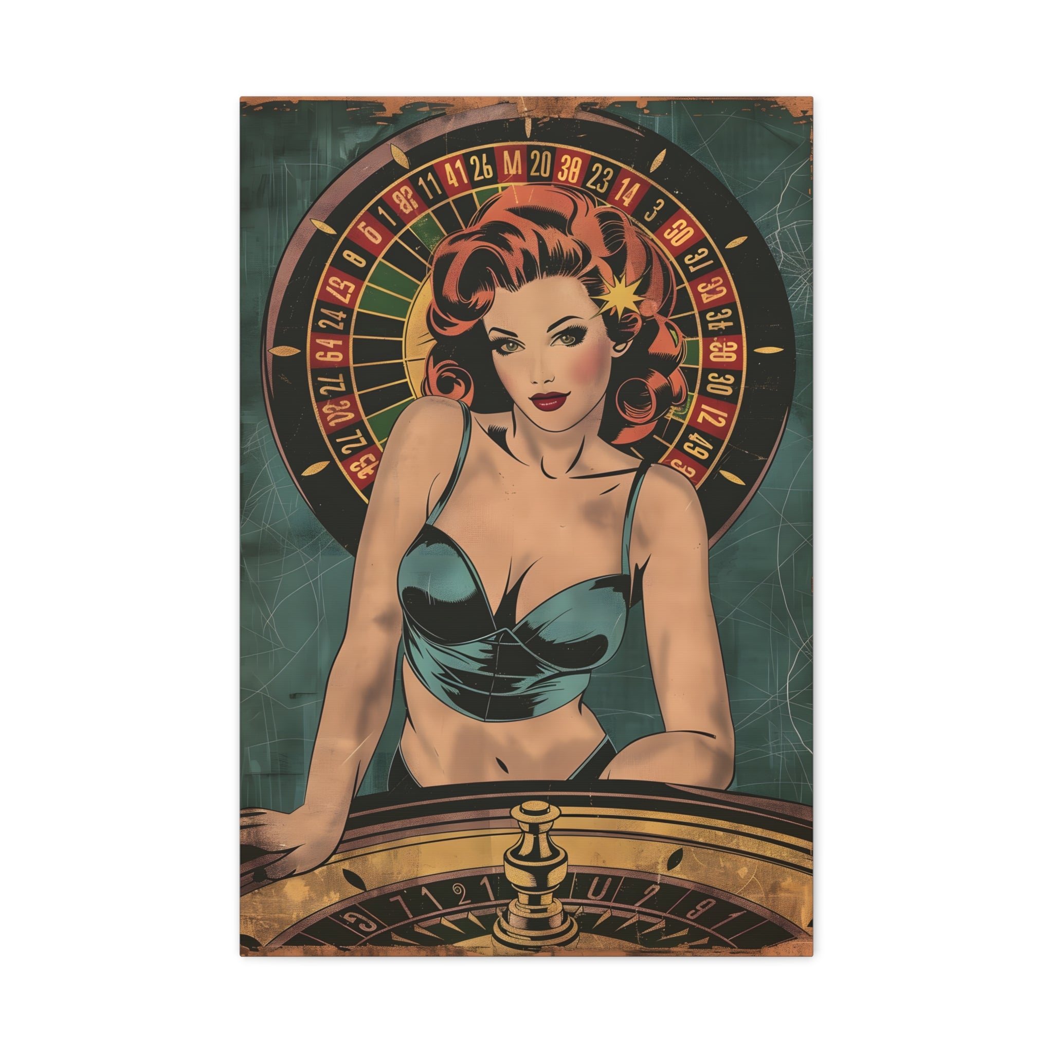vintage-pin-up-girl-canvas-print-roulette-canvas-wall-art-retro-pinup-poster-pin-up-illustration-home-decor-wall-hanging