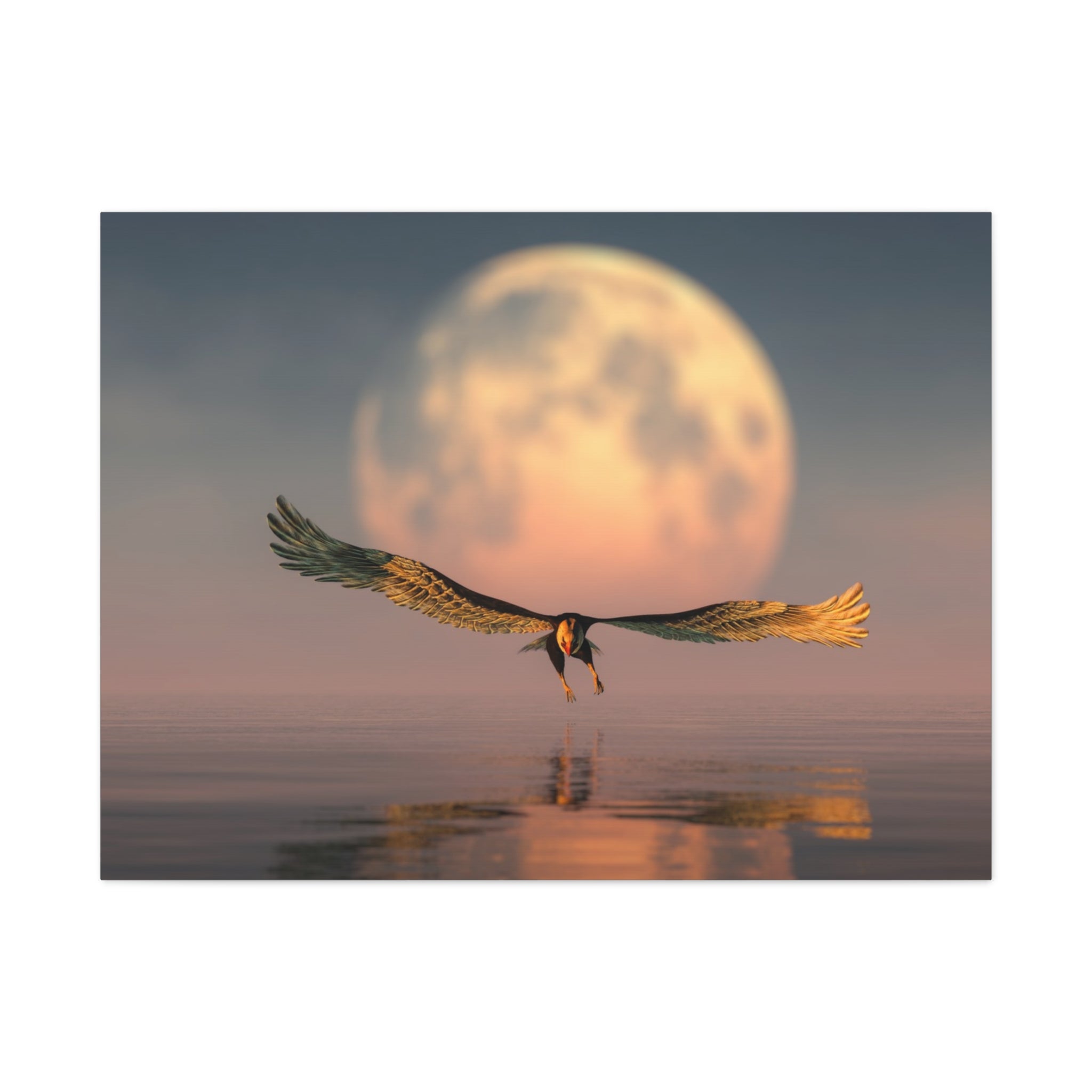canvas-print-eagle-moon-illustration-living-room-wall-decor-stretched-matte-canvas-art-home-decor-wildlife-painting-wall-hang