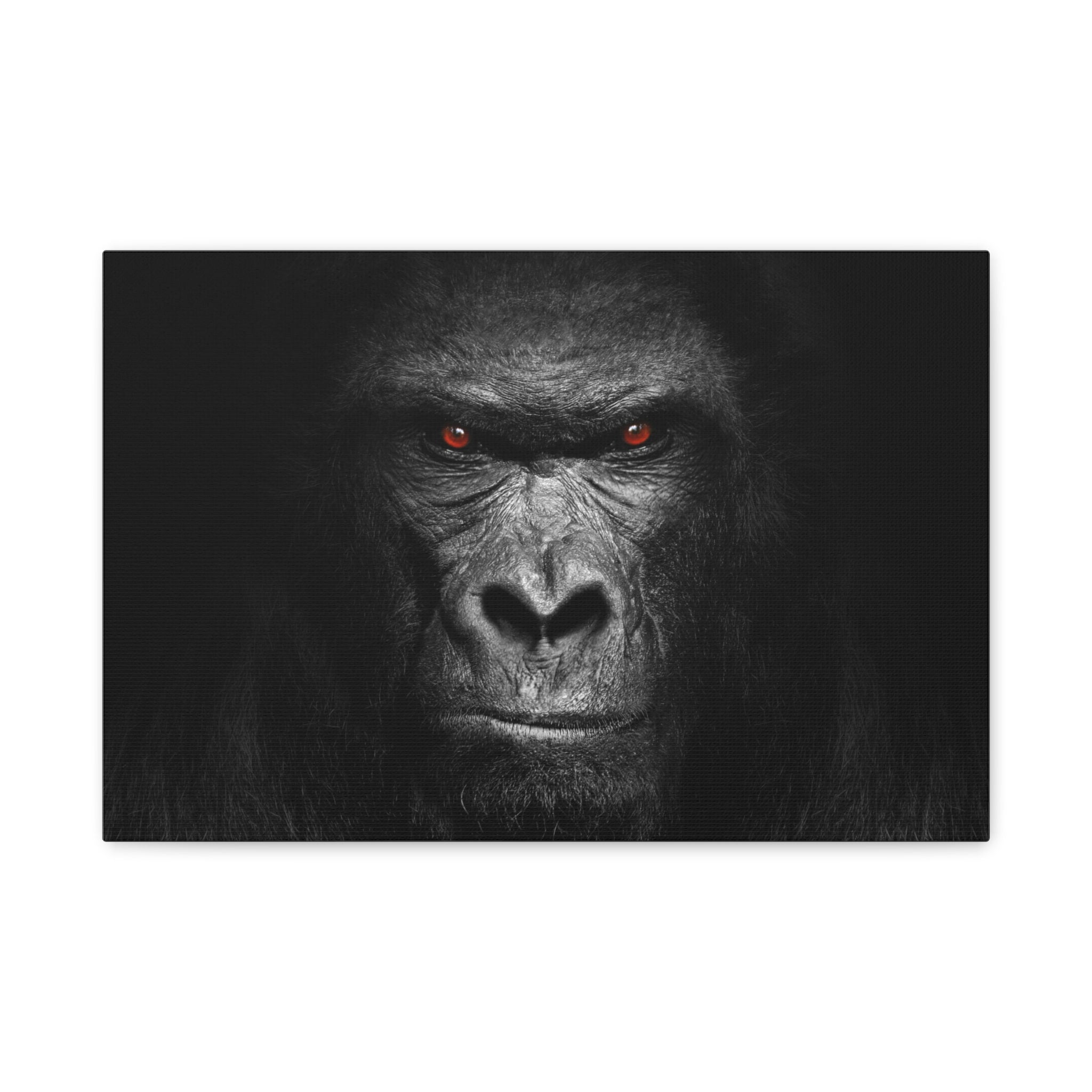 canvas-print-gorilla-face-wall-art-black-and-white-animal-decor-stretched-matte-canvas-wildlife-artwork-jungle-theme-room