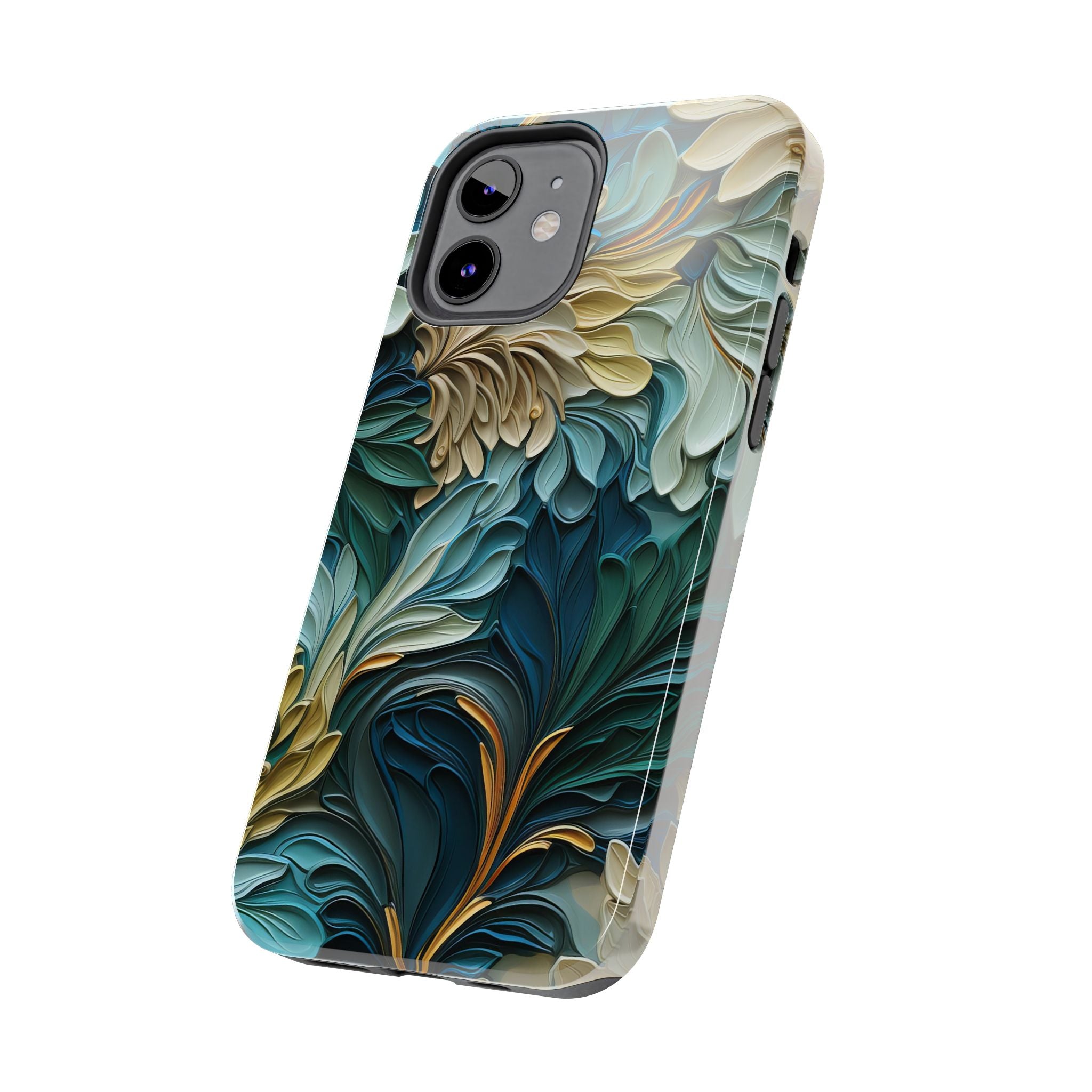 textured-art-nouveau-floral-tough-phone-case-cottagecore-iphone-case-unique-floral-phone-cover-vintage-style-iphone-case-prot