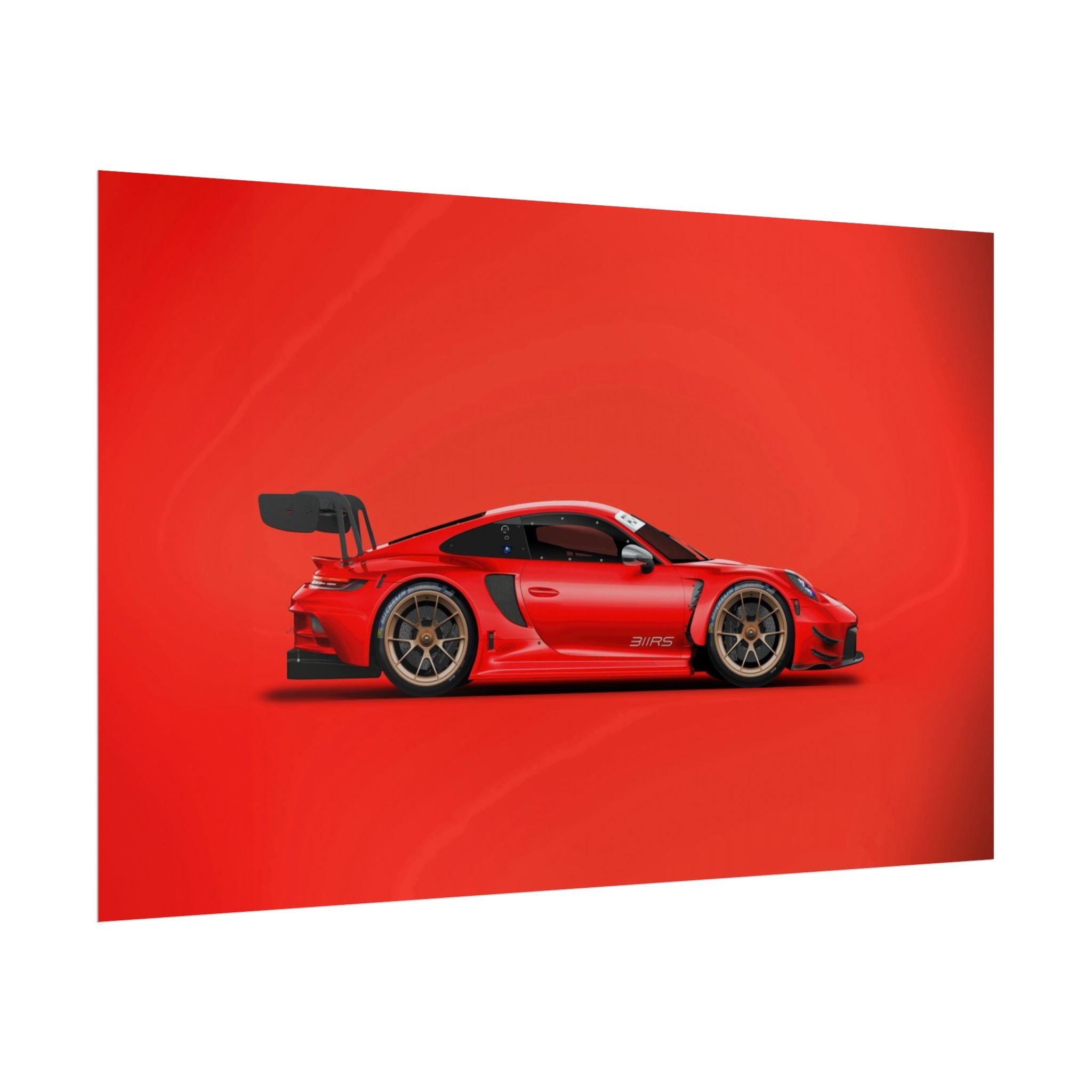 poster-print-wall-art-porsche-911-red-gt3r-red-supercar-poster-porsche-decor-rolled-poster-wall-art-hypercars-wall-decor