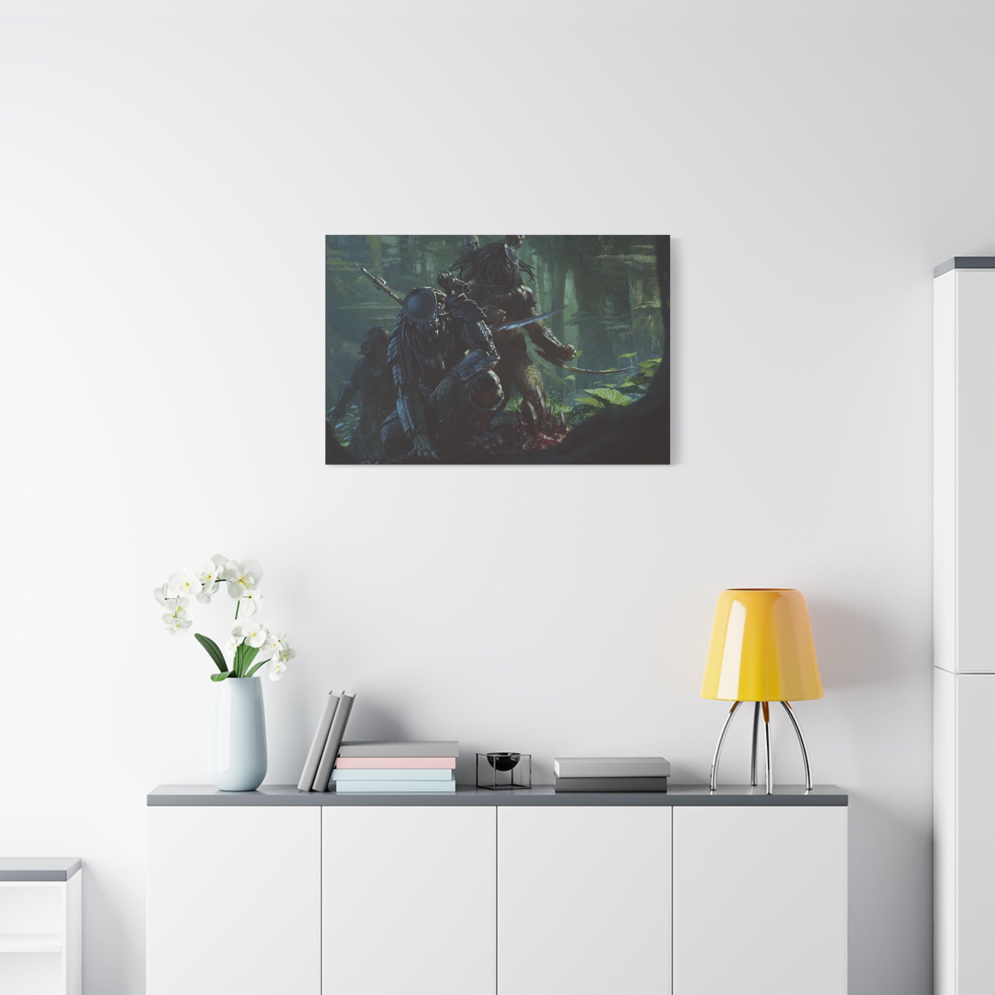 canvas-art-predator-alien-art-xenomorph-matte-canvas-print-stretched-wall-art-1-25-poster-sci-fi-home-decor